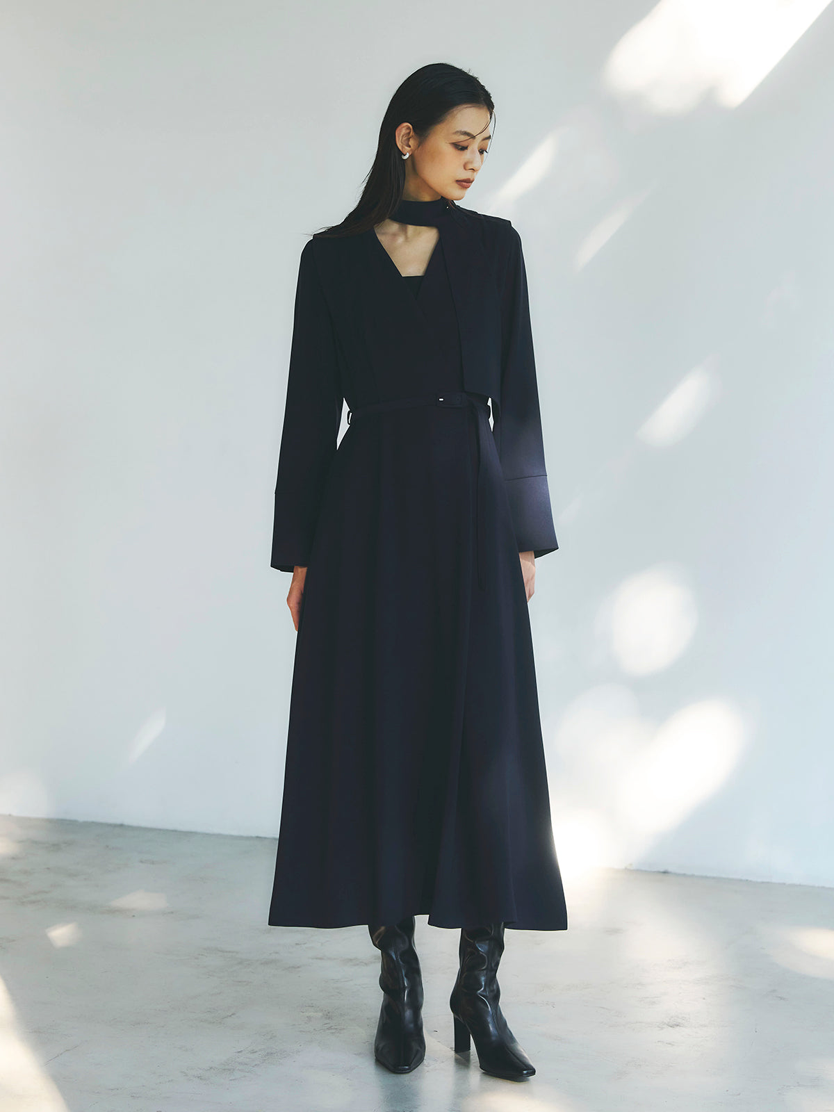 ダブルサテンクラシカルワンピース