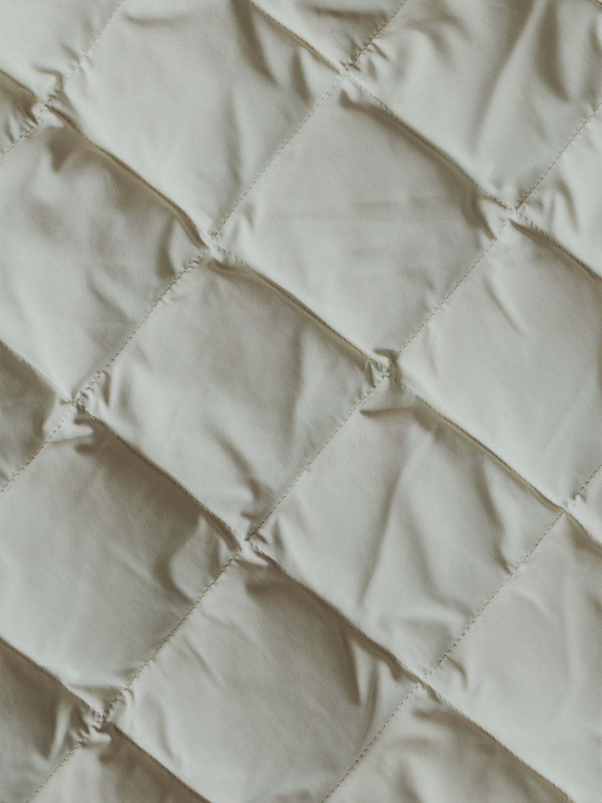 【TAION×anuans】ノーカラーキルティングショートダウン　アイボリー TAION×anuans】ノーカラーキルティングショートダウン