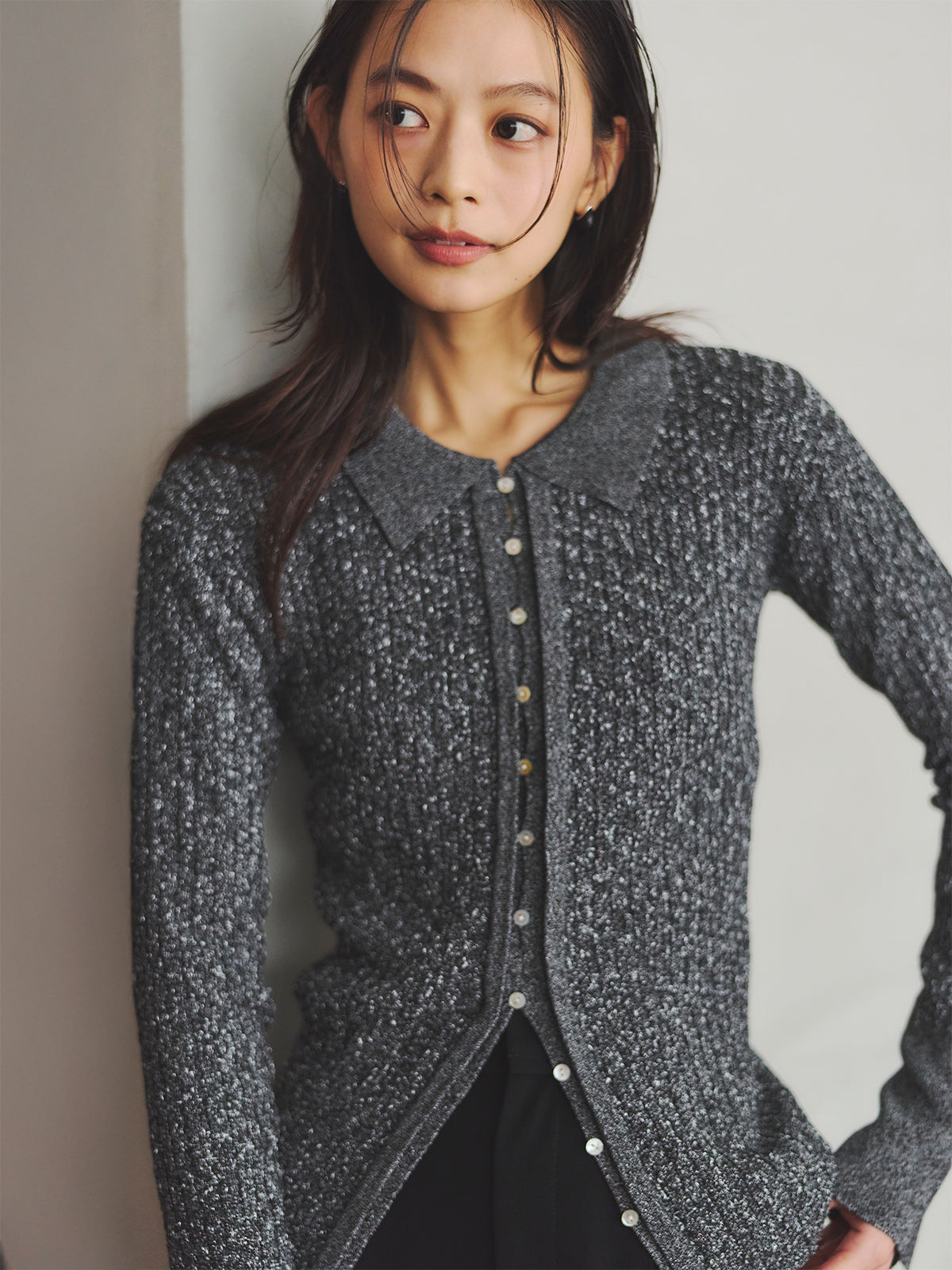 ネップラメニットトップス