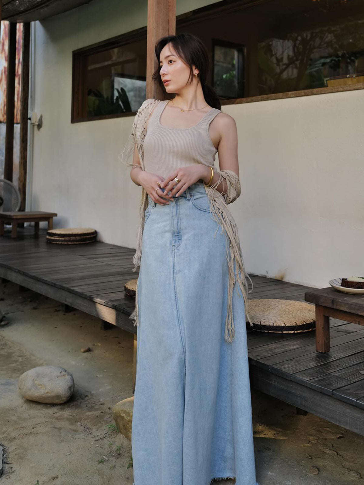 【YANUK×ánuans】Volume Flare Skirt / CIC