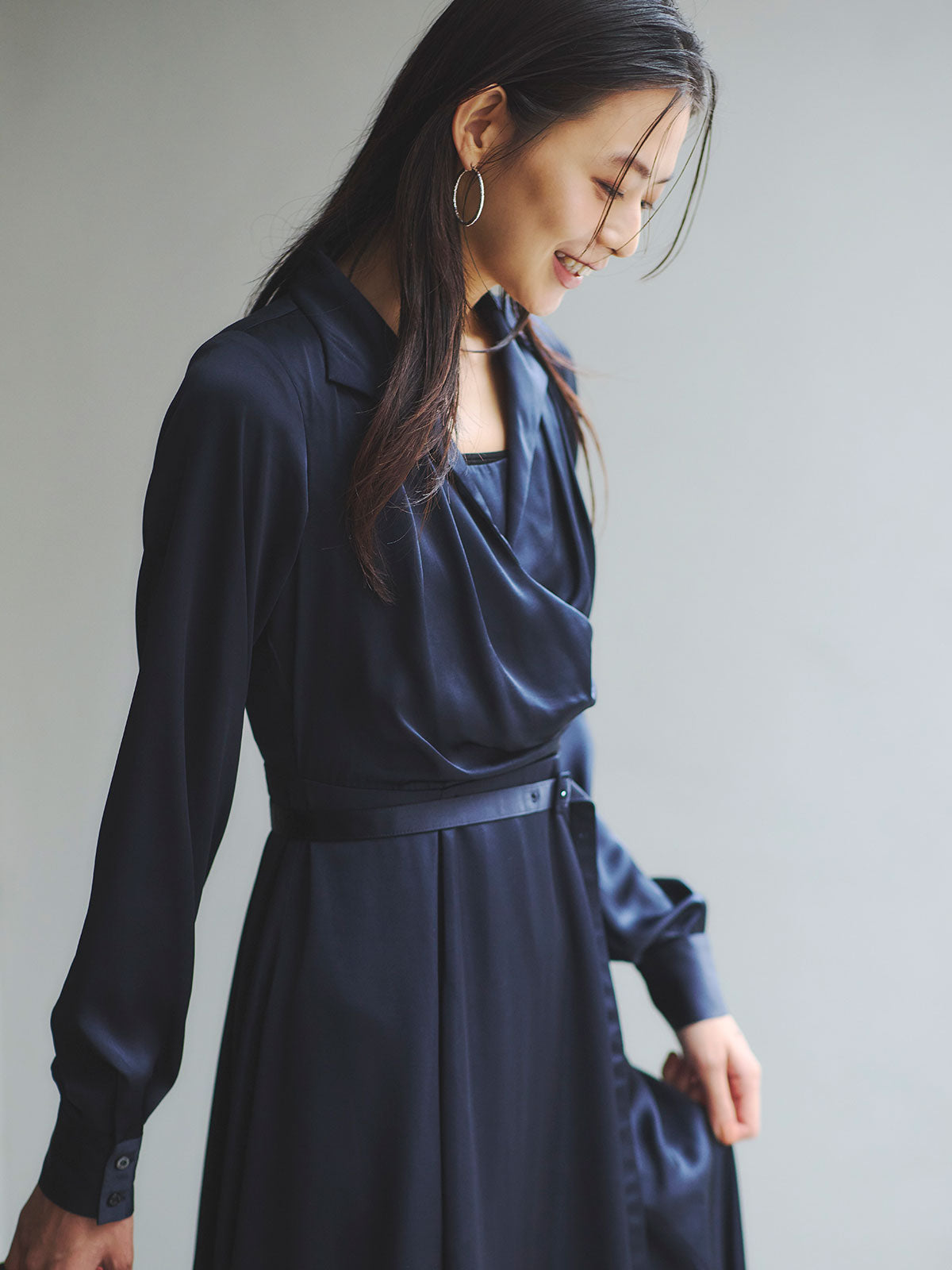 ワンピース anuans バイカラーパイピングデザインワンピース（ワンピース）｜anuans