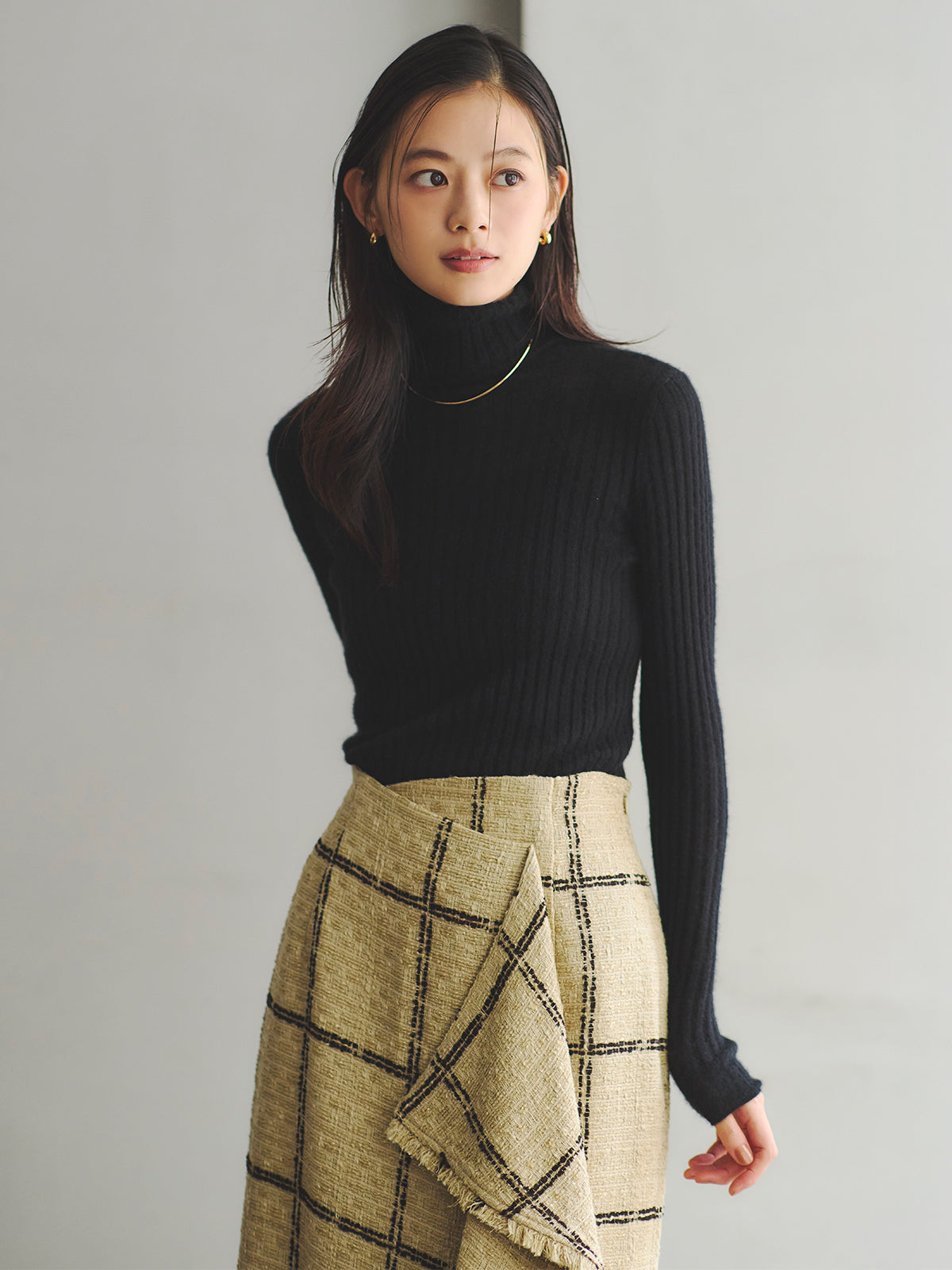 ツイードラップスカート