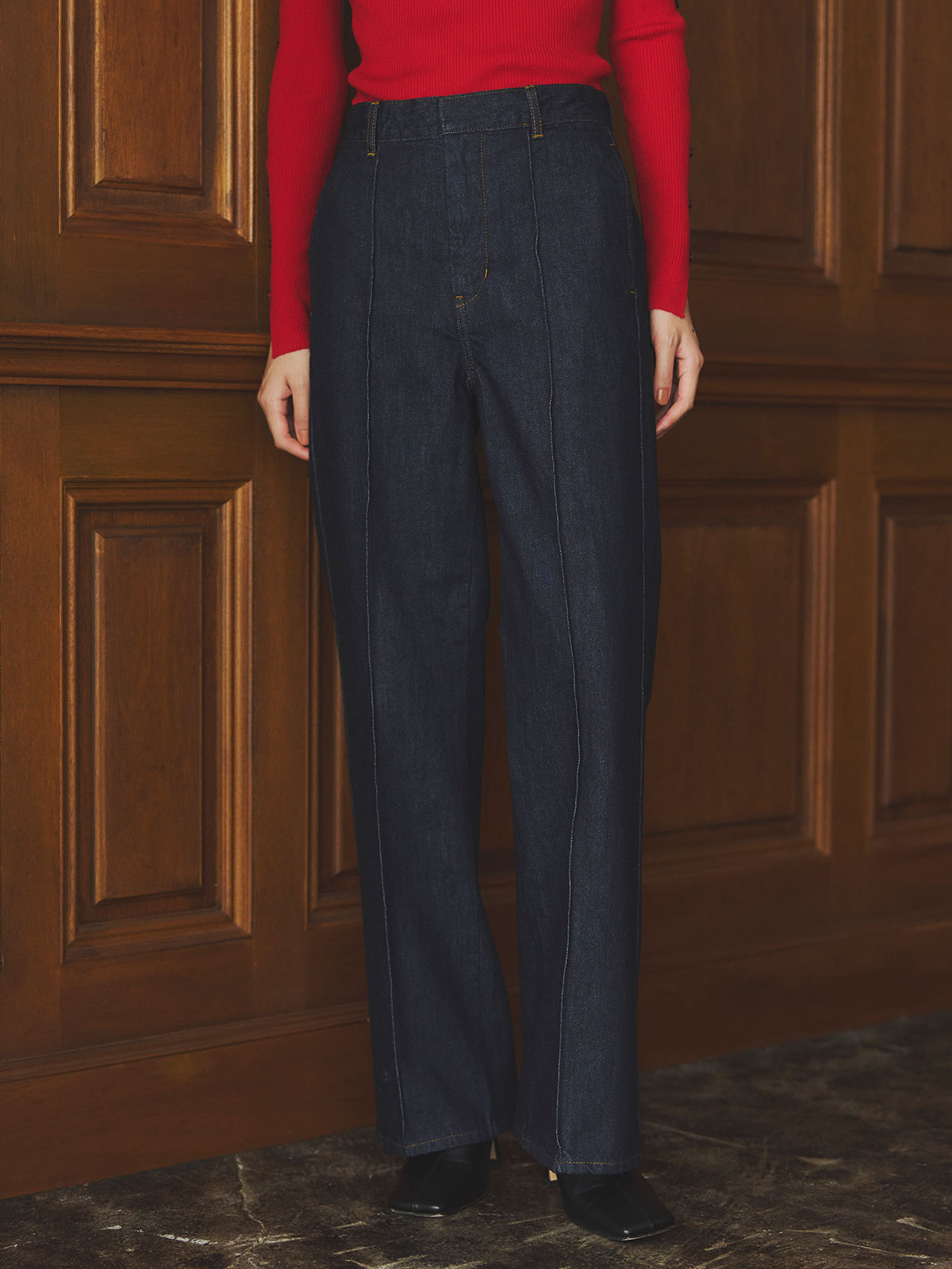 スリムフィットストレートデニム