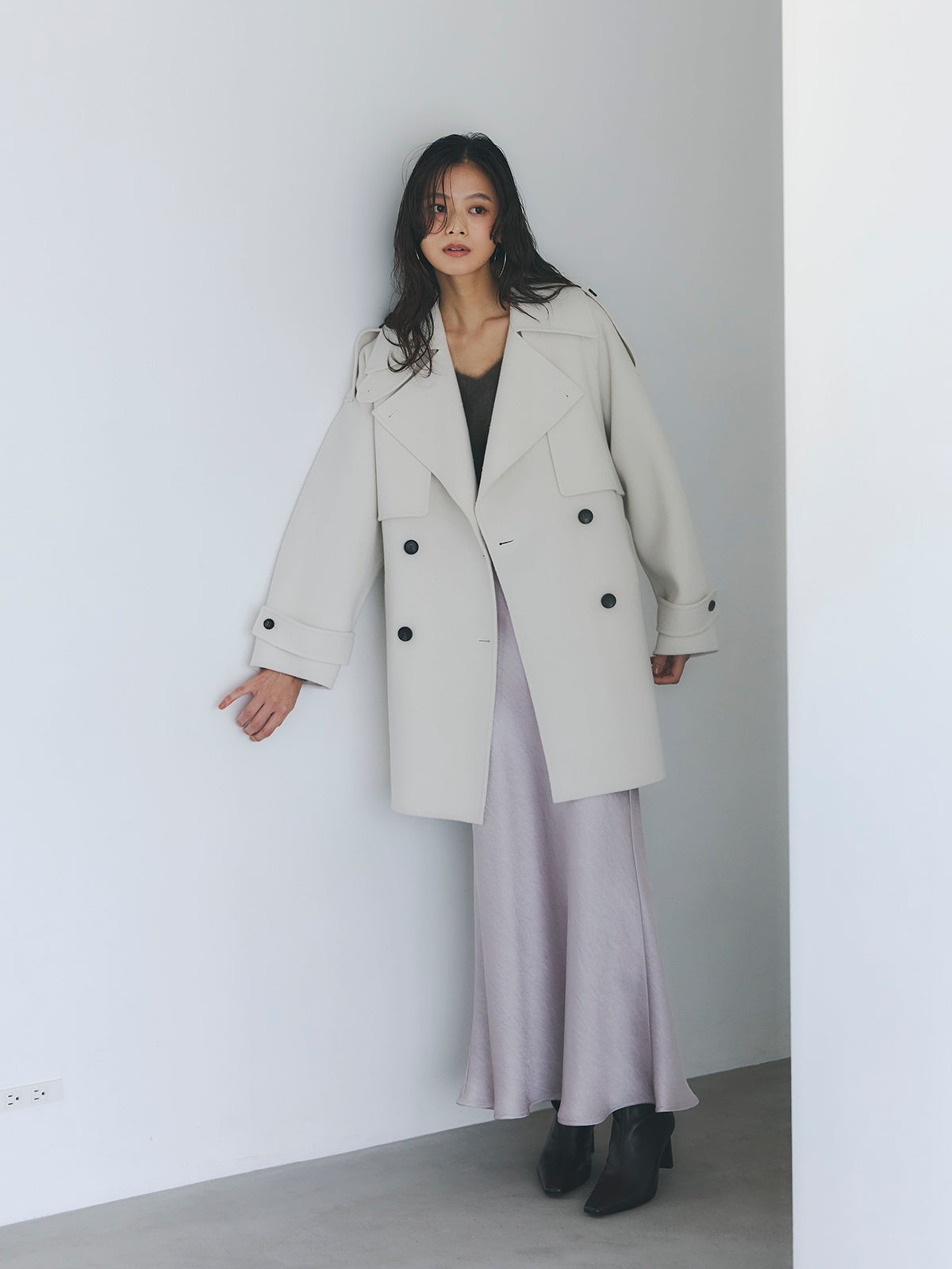 リバーウールミドルトレンチコート