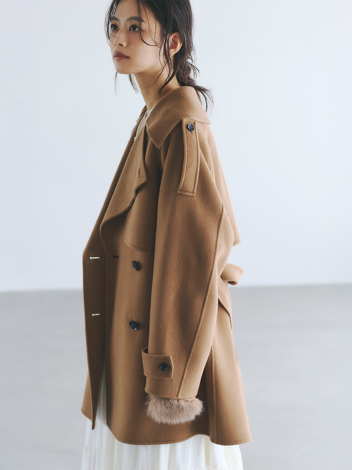 リバーウールミドルトレンチコート