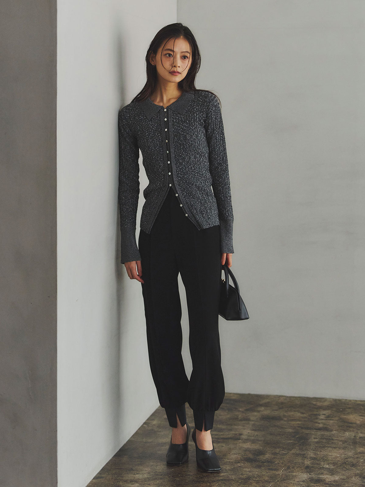 ネップラメニットトップス