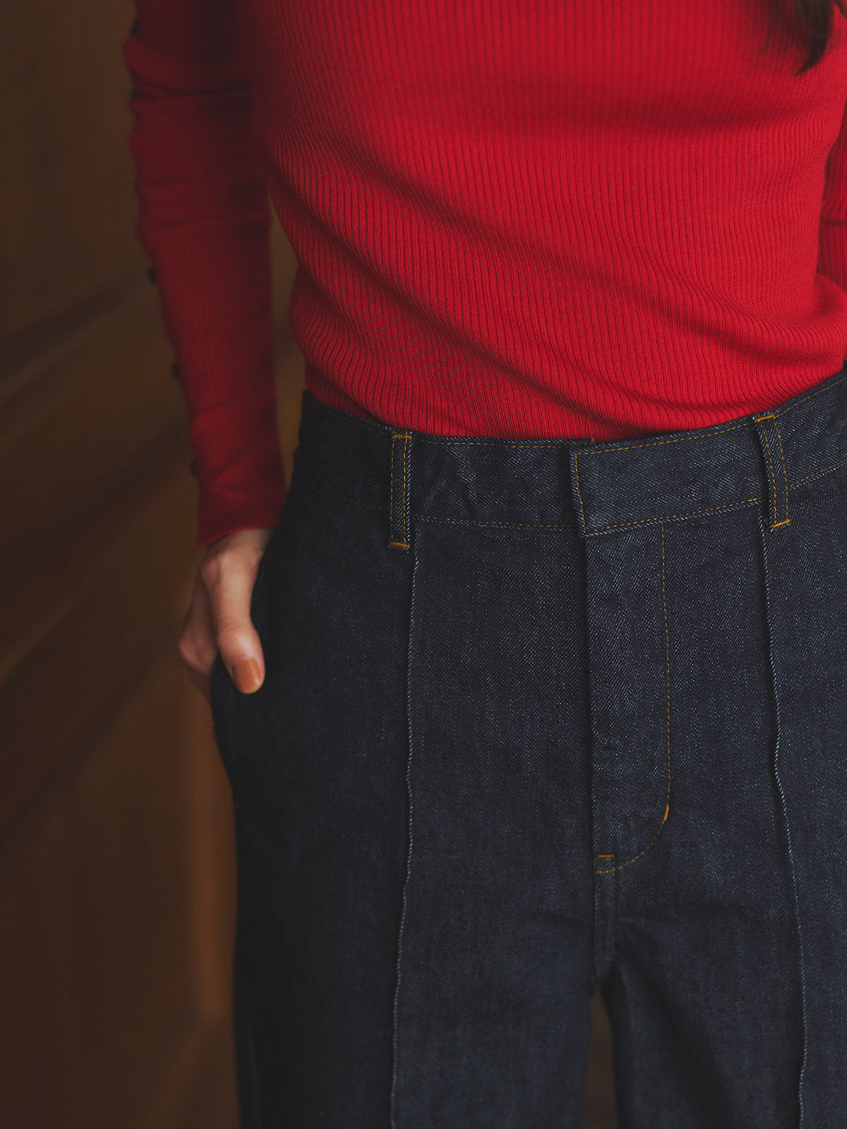 スリムフィットストレートデニム