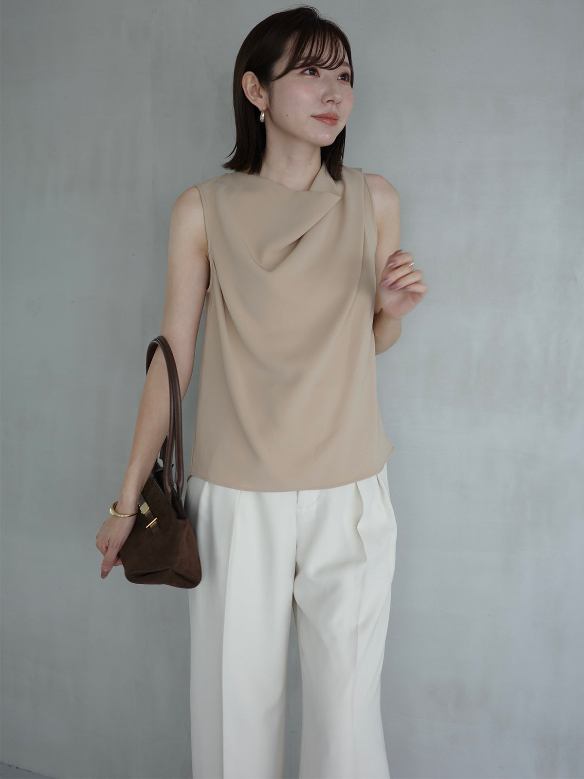 トリアセテートドレープブラウス