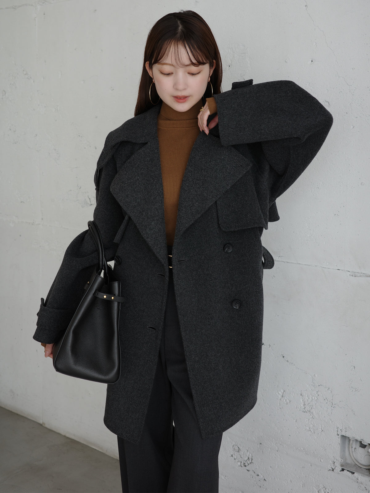 リバーウールミドルトレンチコート