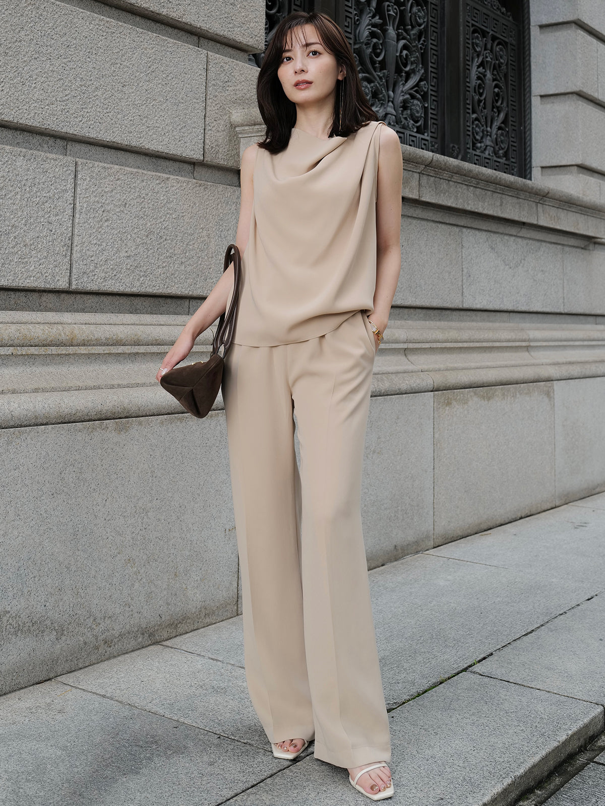 トリアセテートドレープブラウス