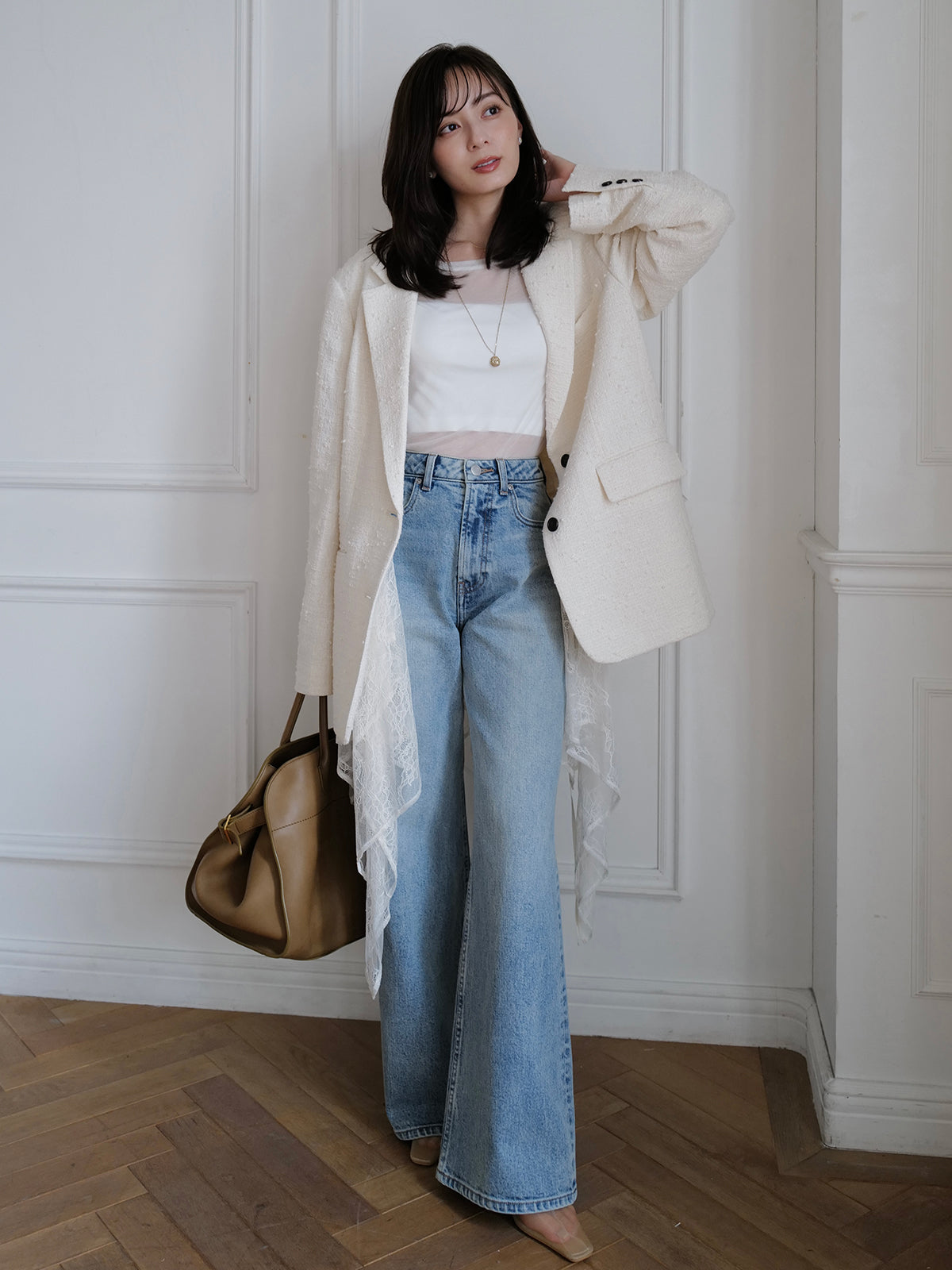 ツイードシングルオーバージャケット