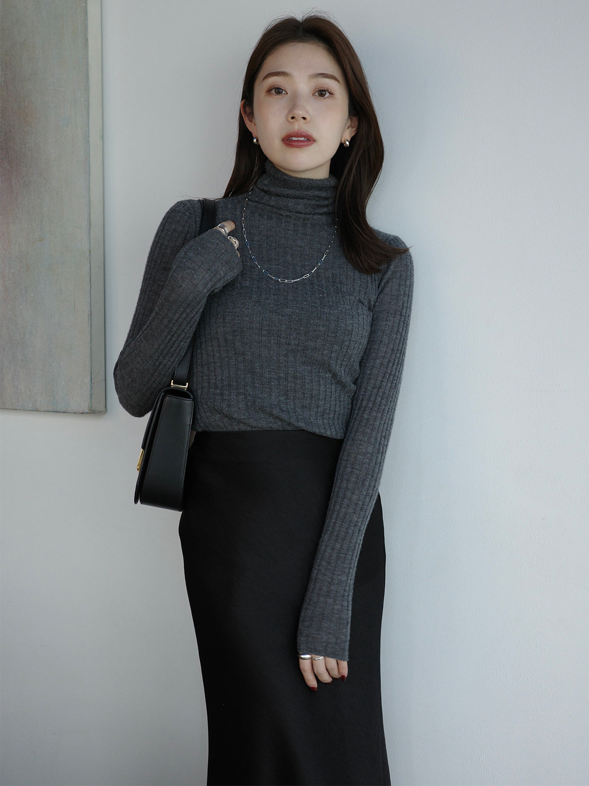 カシミヤ100シアータートルネックプルオーバー