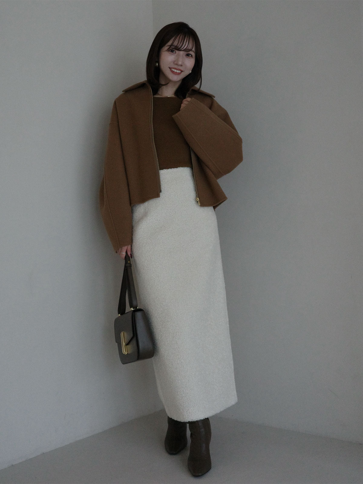 みい サイズ2 anuans ボアタイトスカート ボアタイトスカート