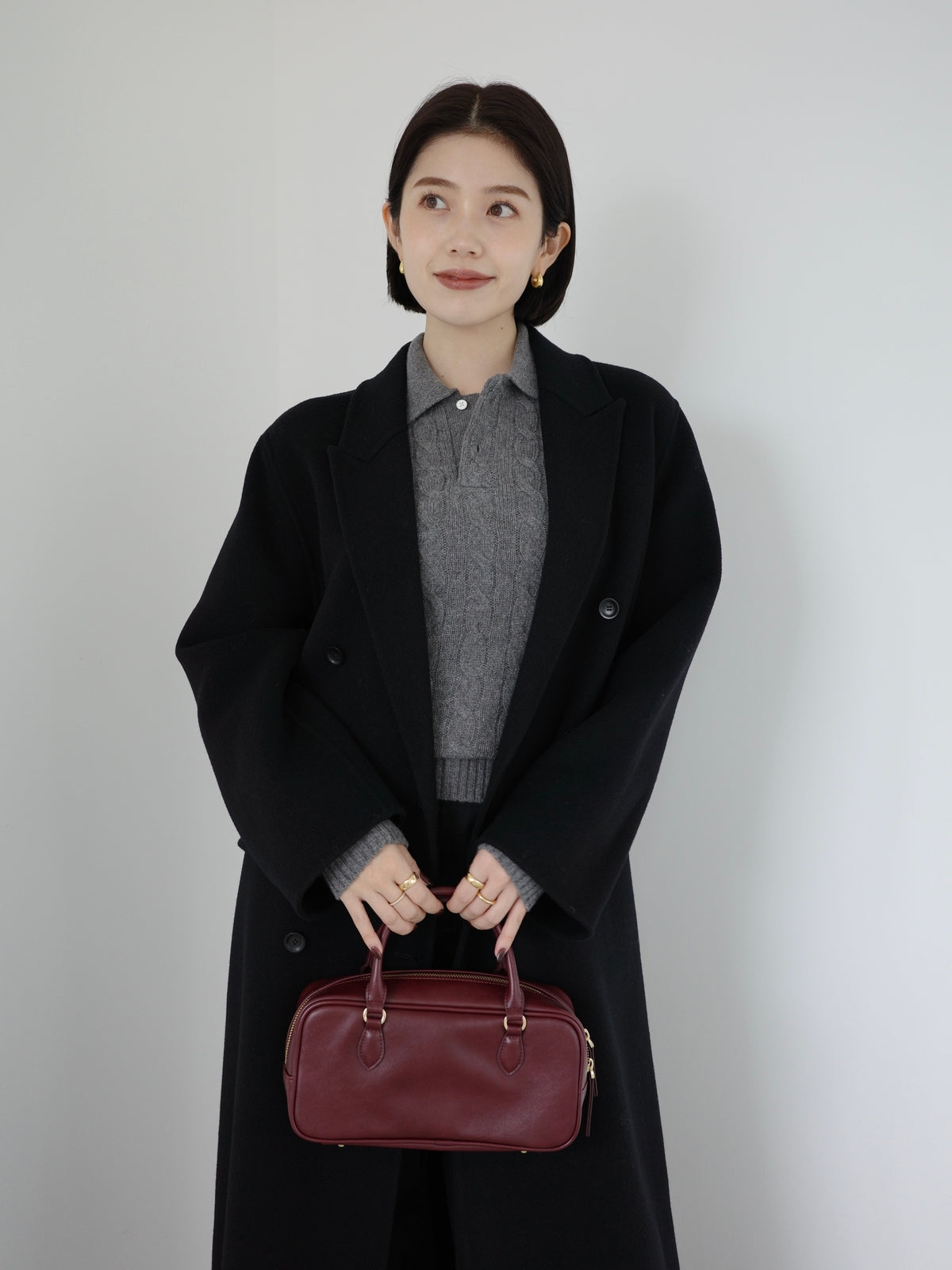 【POLO RALPH LAUREN】Wool-Cashmere Cable Polo Sweater