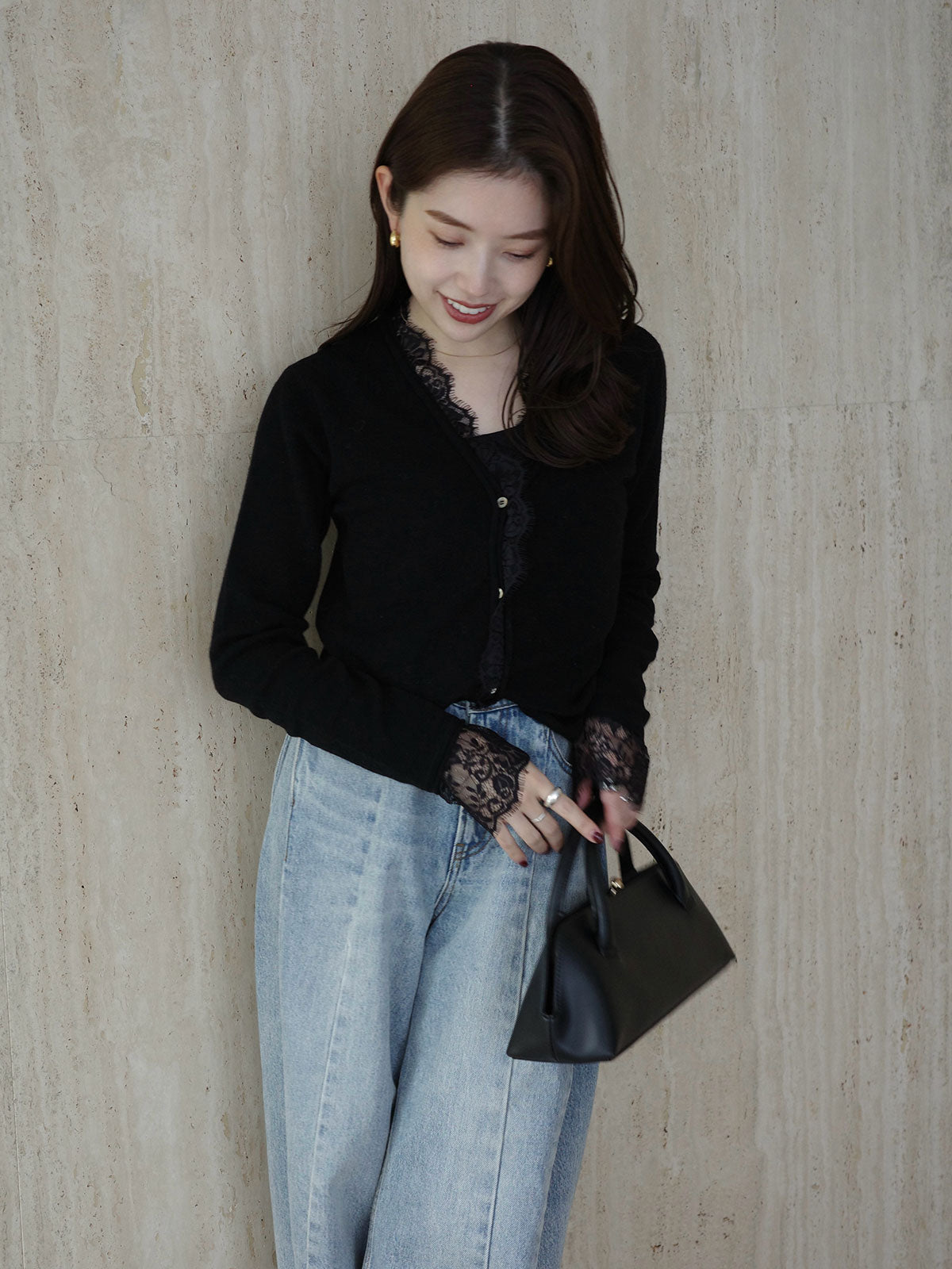 アイラッシュレーストリミングニット