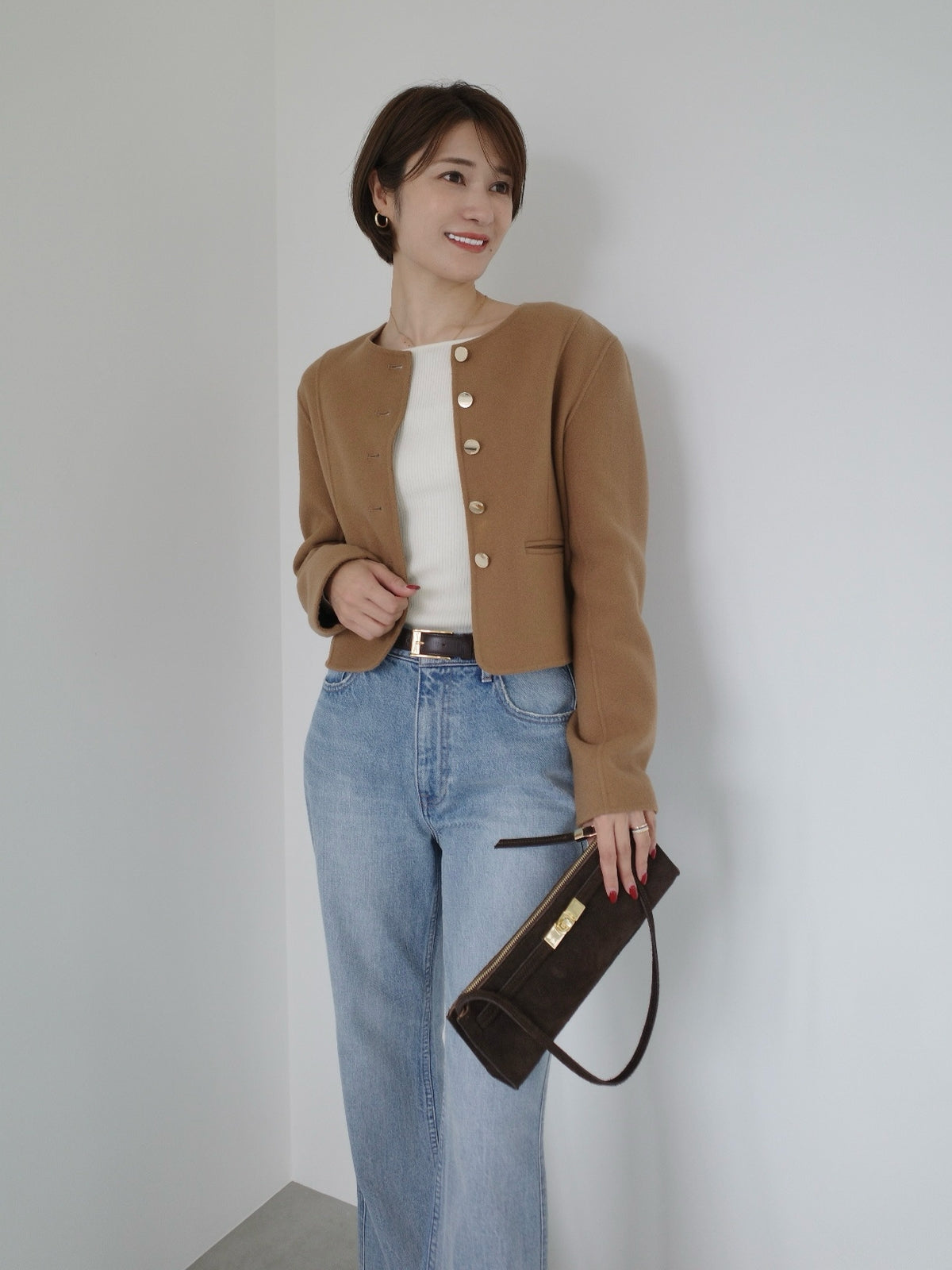 【WEB限定】シルクカシミヤブレンドフィットリブボートネックニット