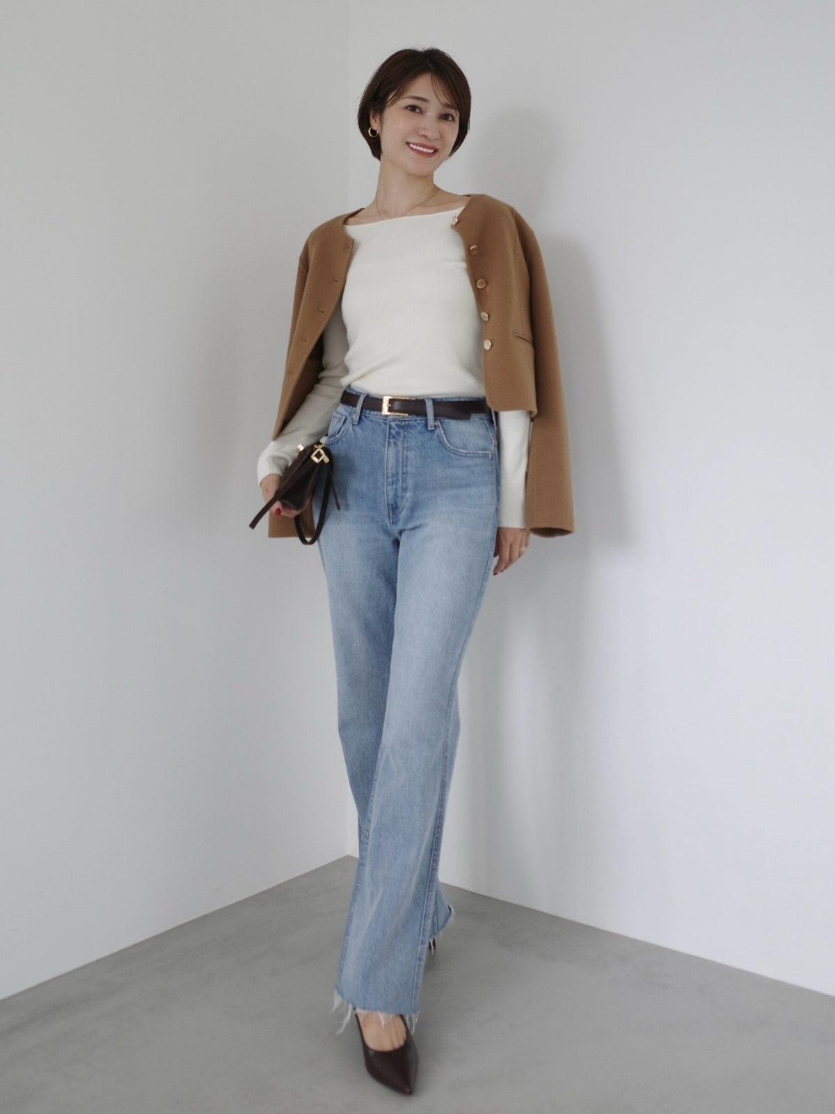 【WEB限定】シルクカシミヤブレンドフィットリブボートネックニット