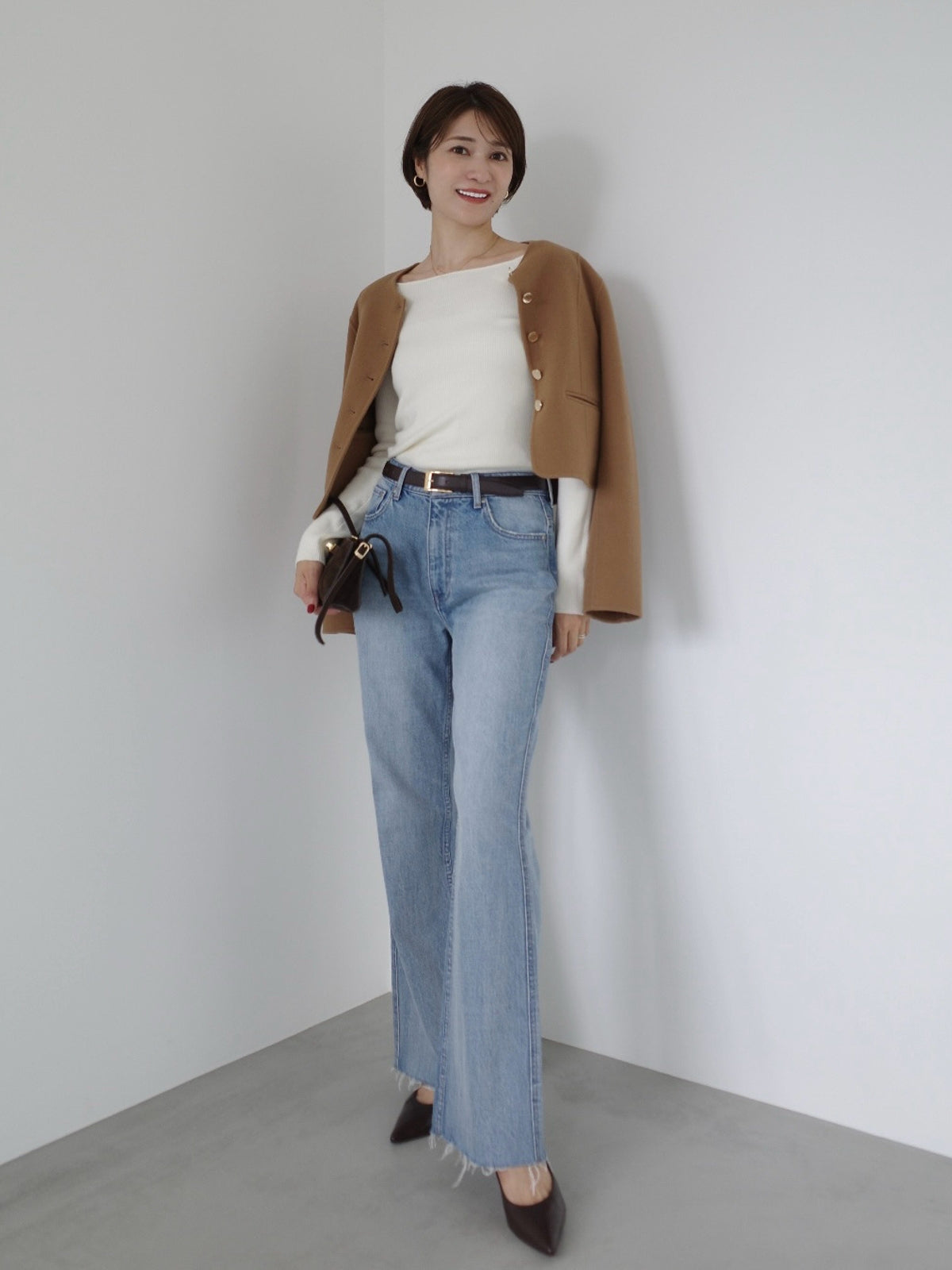 【WEB限定】シルクカシミヤブレンドフィットリブボートネックニット