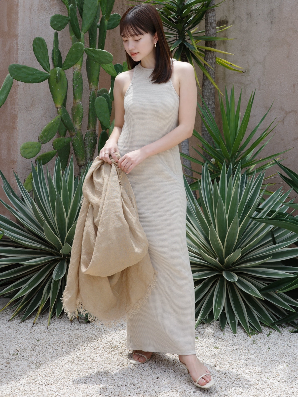 ワッフルナローワンピース