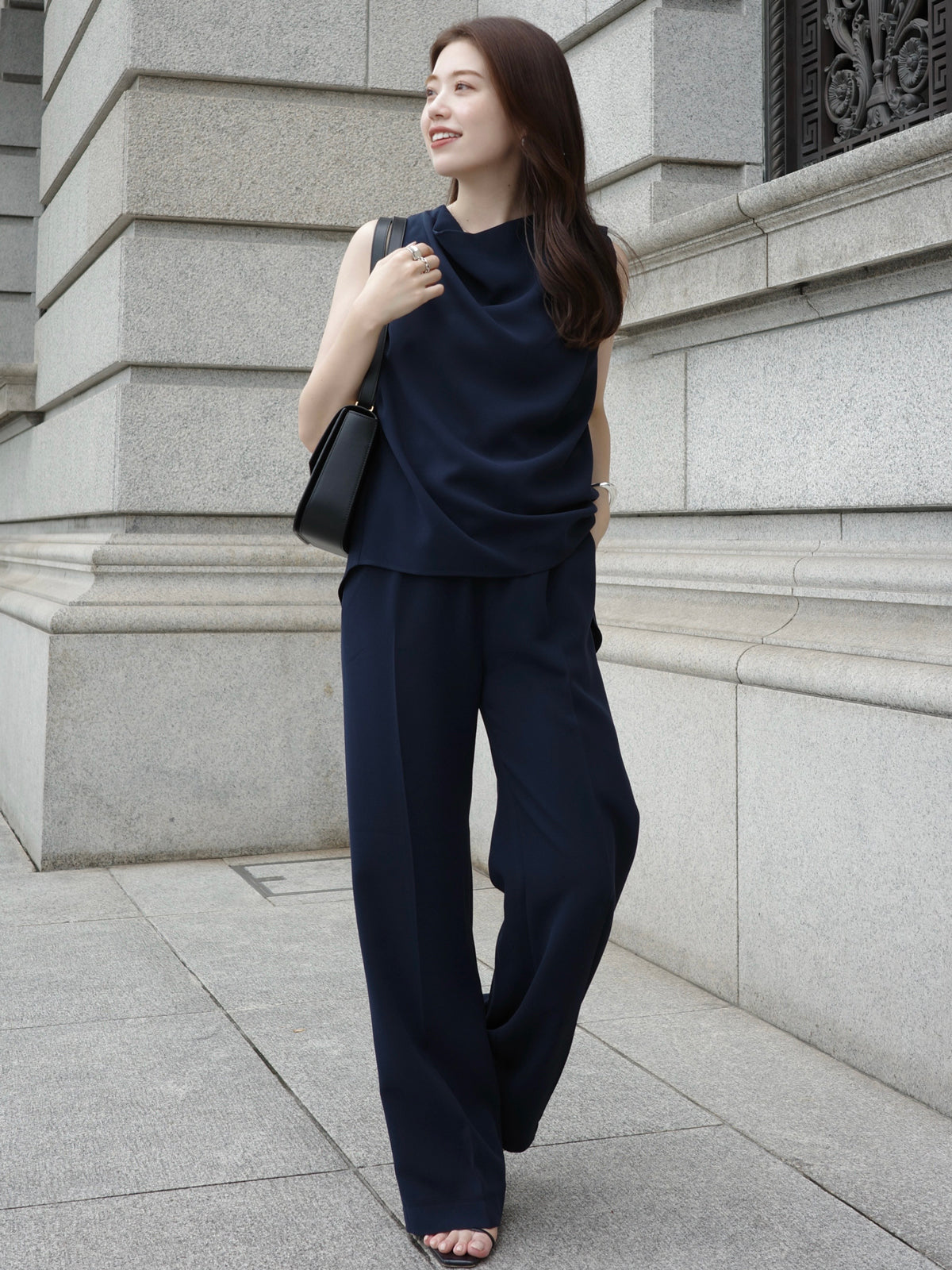 トリアセテートドレープブラウス