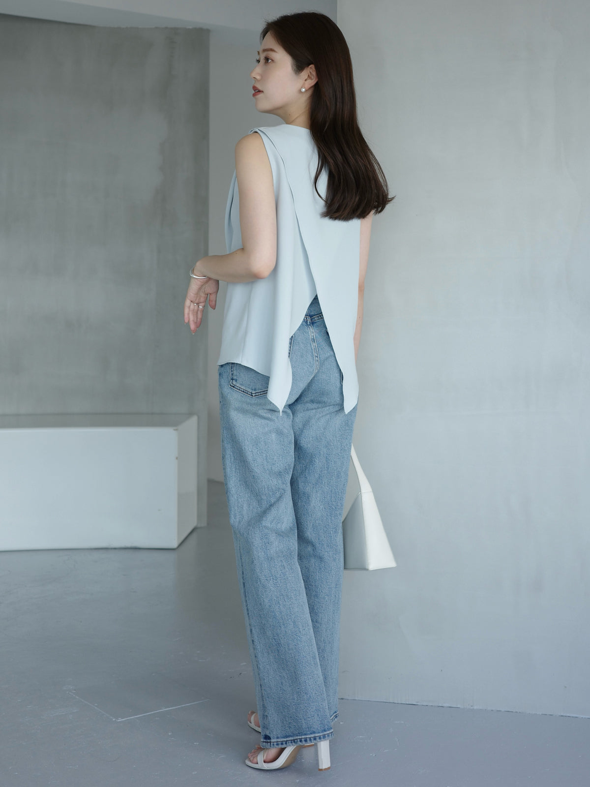 トリアセテートドレープブラウス