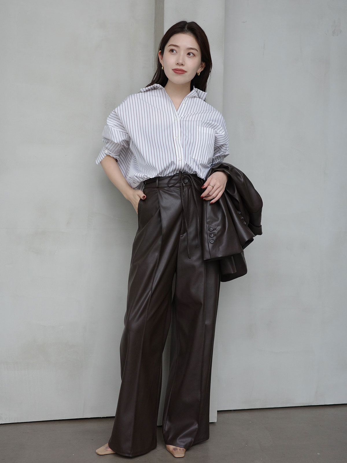 PR:157cm COLOR:DARK BROWN SIZE:1