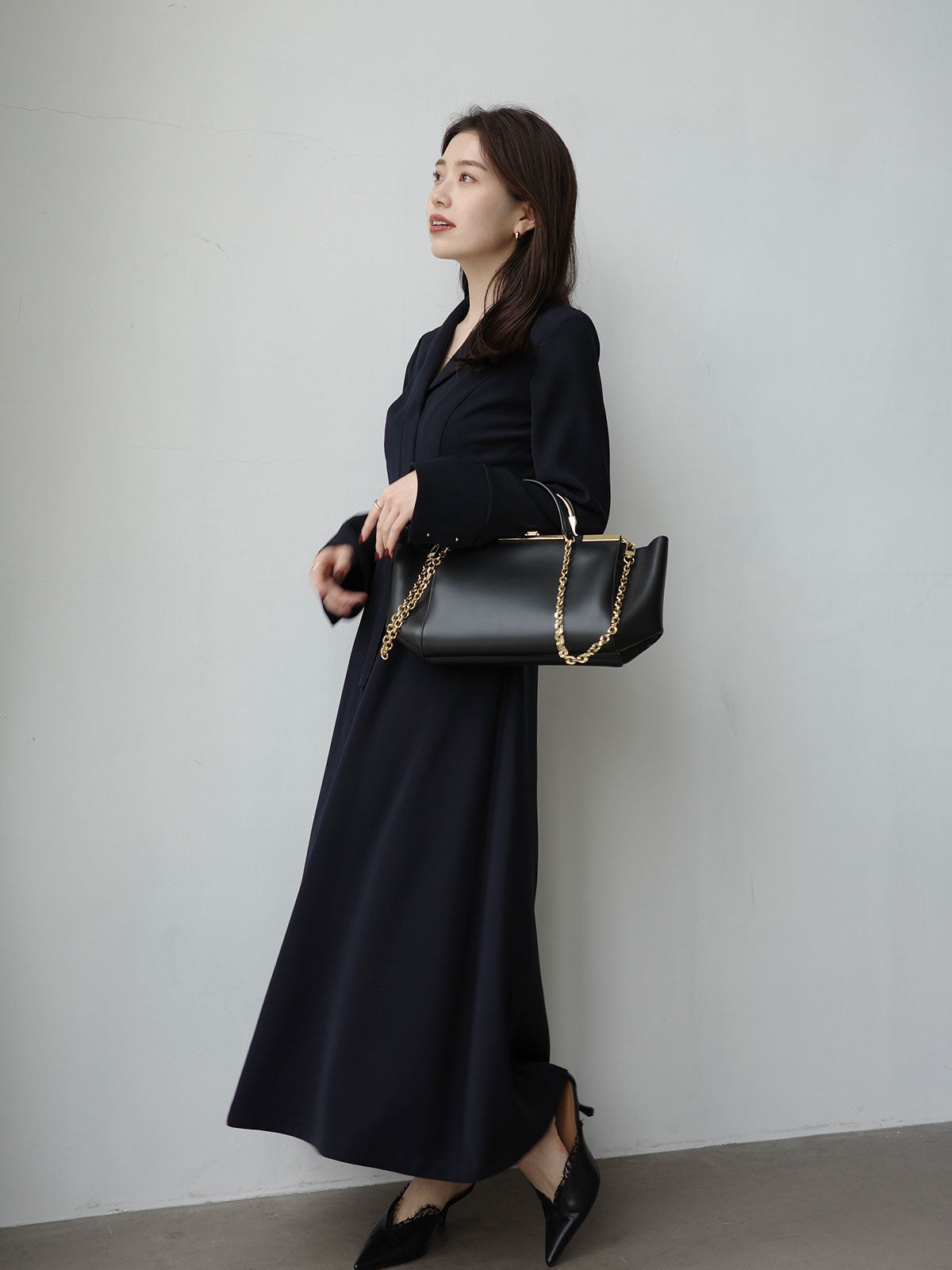 なーちゃんアニュアンスワンピース バイカラーマーメイドニットワンピース