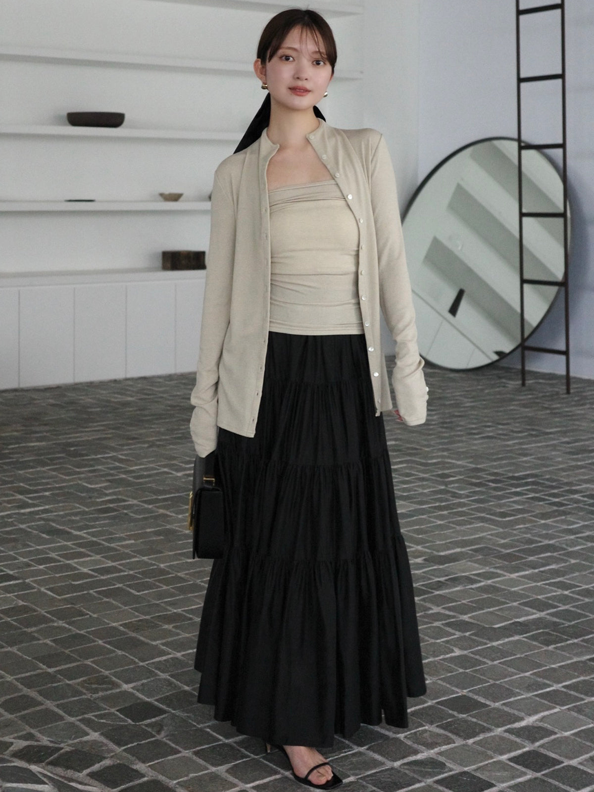 テンセルウールレイヤーカットトップス