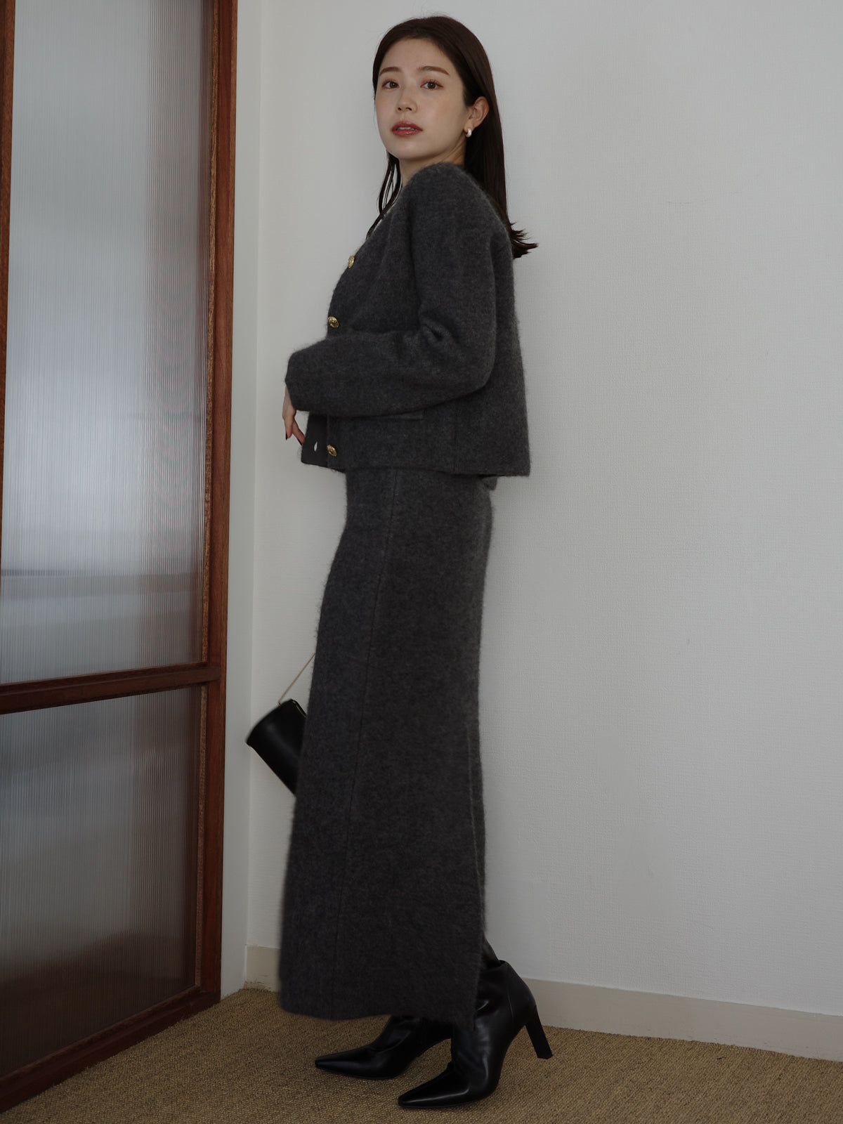 カシミヤブレンドキャミソールニットワンピース