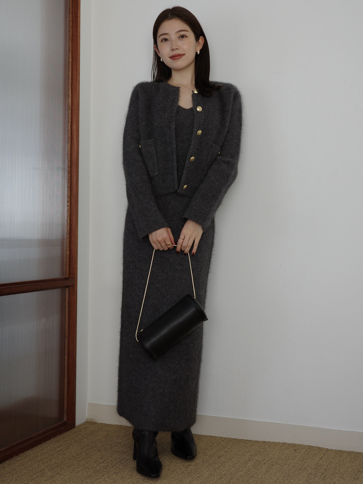 カシミヤブレンドキャミソールニットワンピース