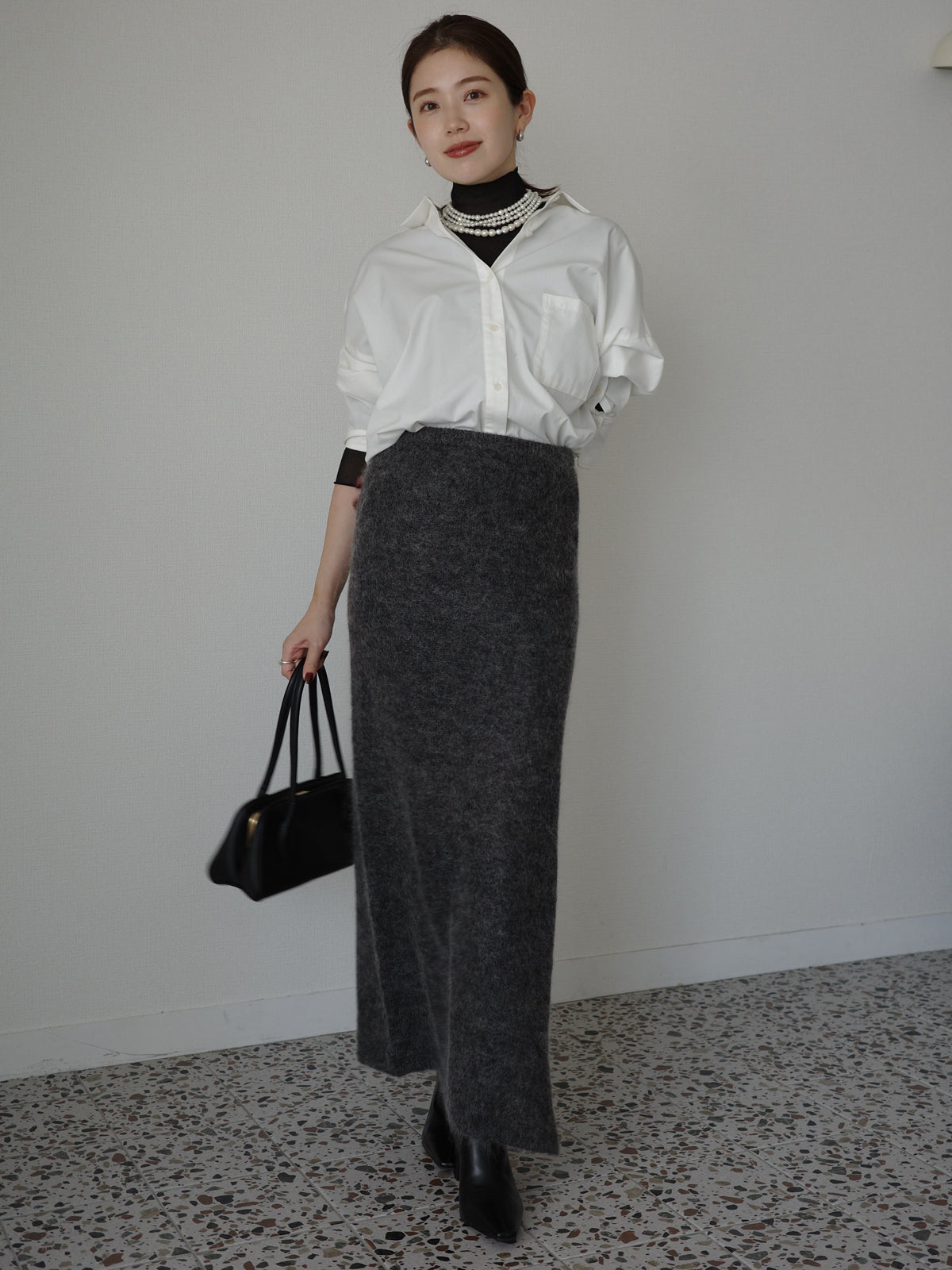 モヘアナロースカート