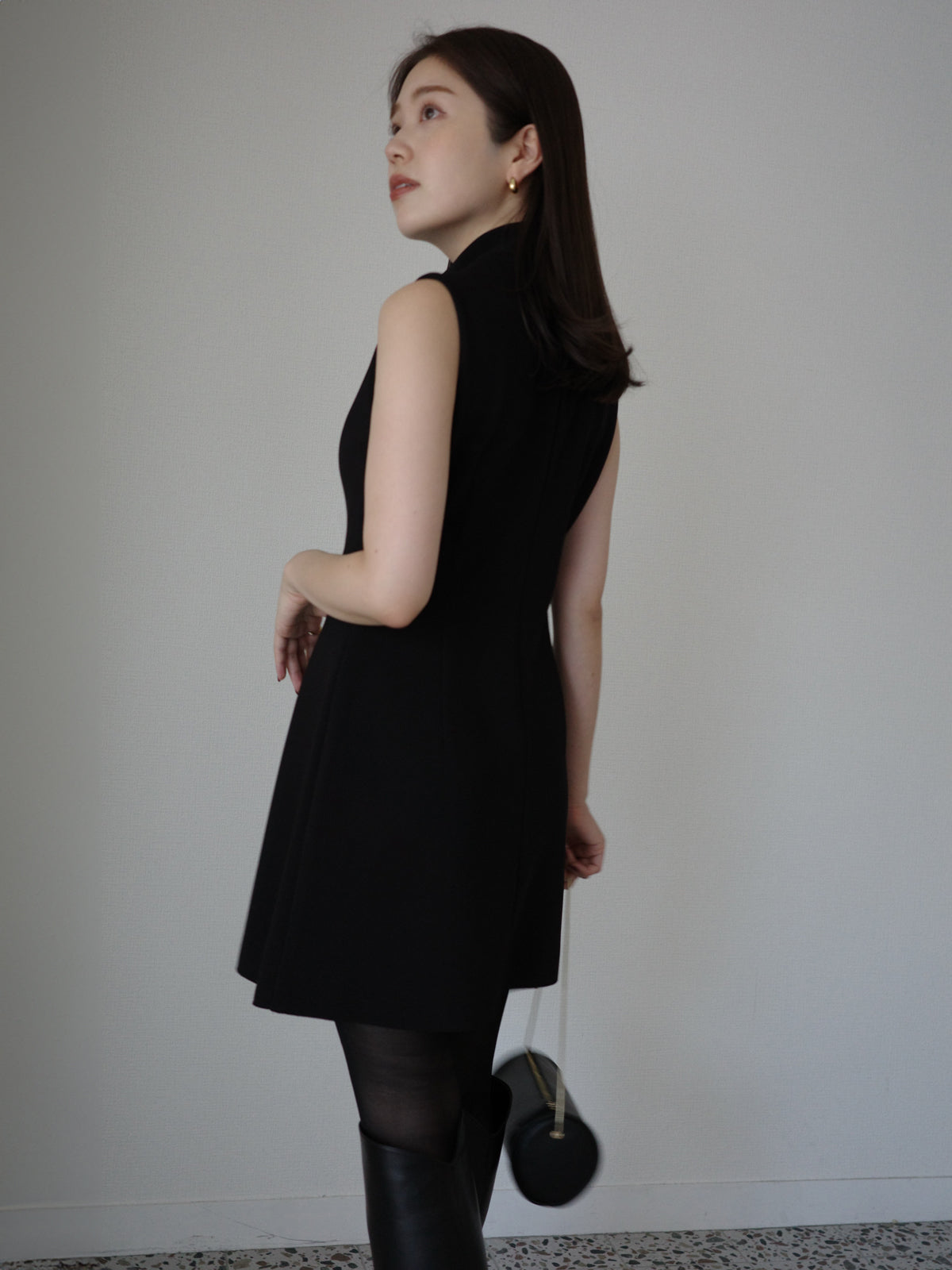 カットジョーゼットミニワンピース