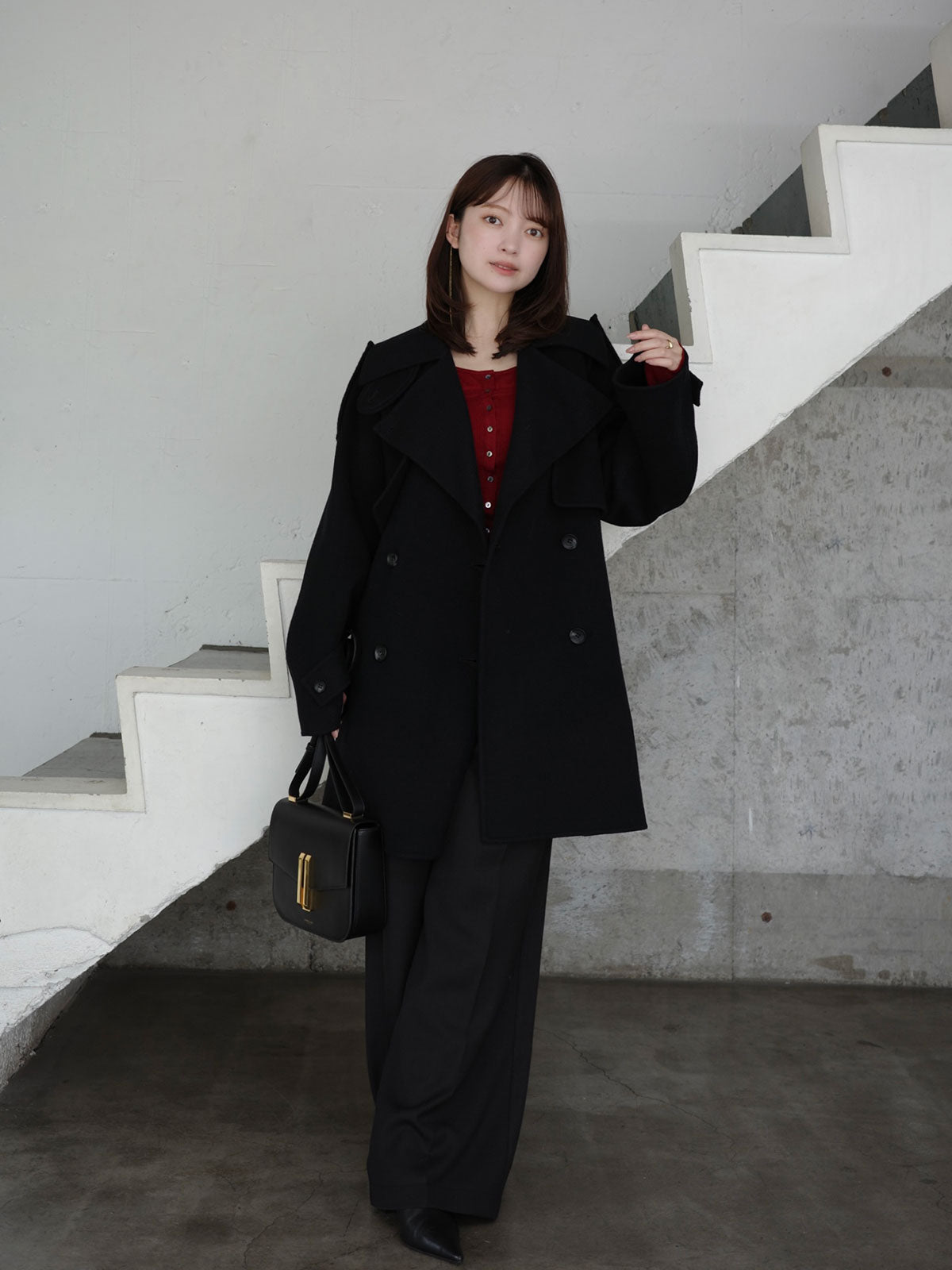 クードシャンス☆新品リバーミドルウールコート36 クードシャンス☆新品リバーミドルウールコート36 - メルカリ