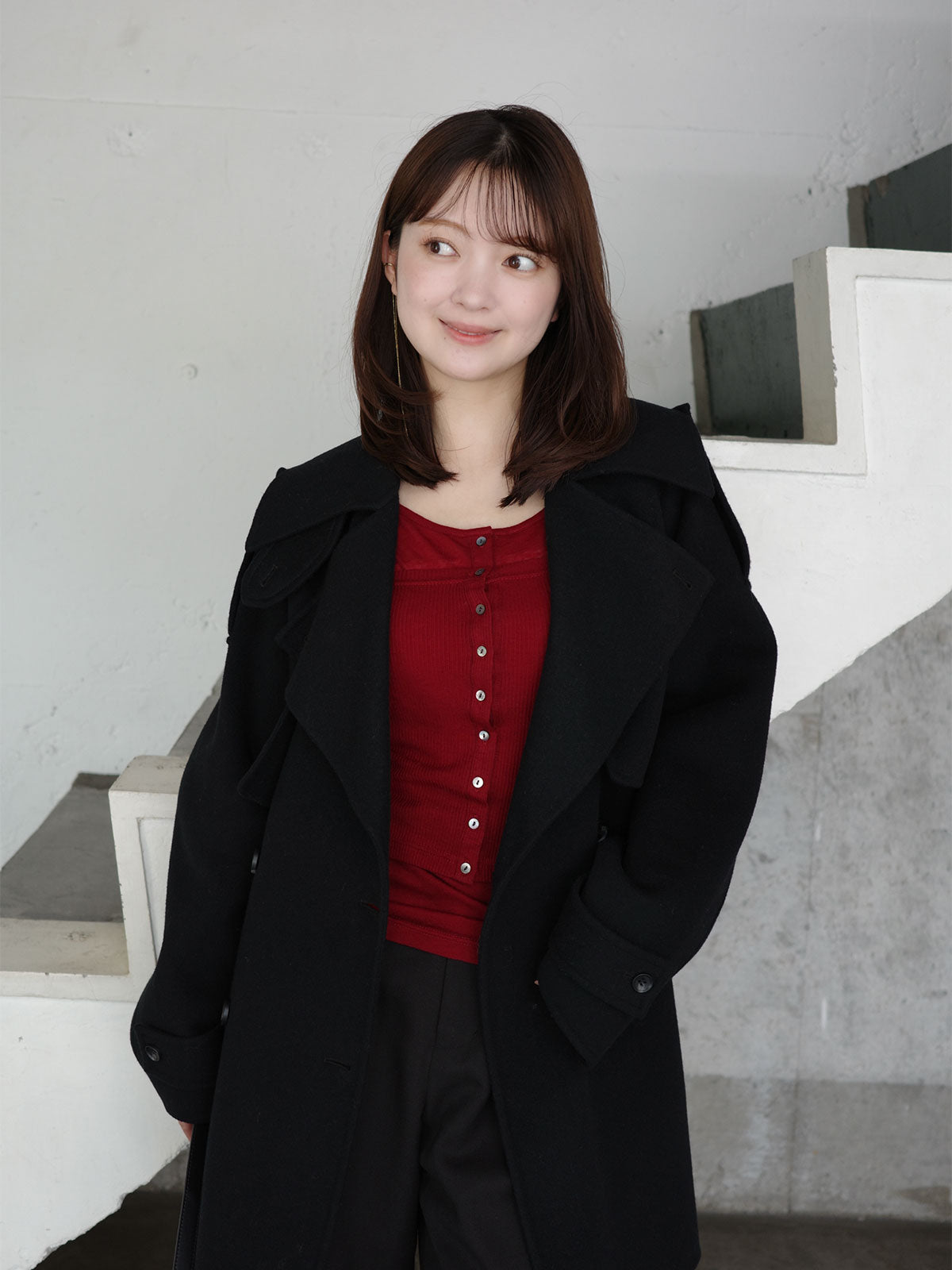 リバーウールミドルトレンチコート