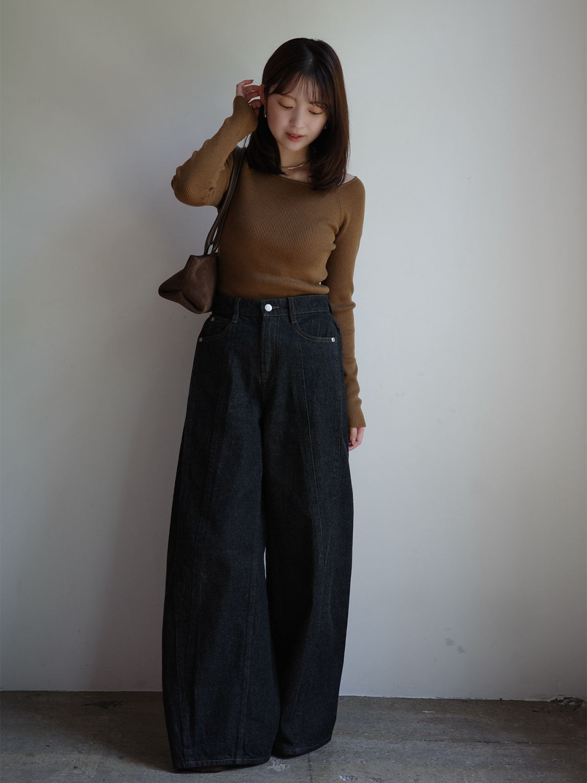 サイドタックカジュアルワイドデニム