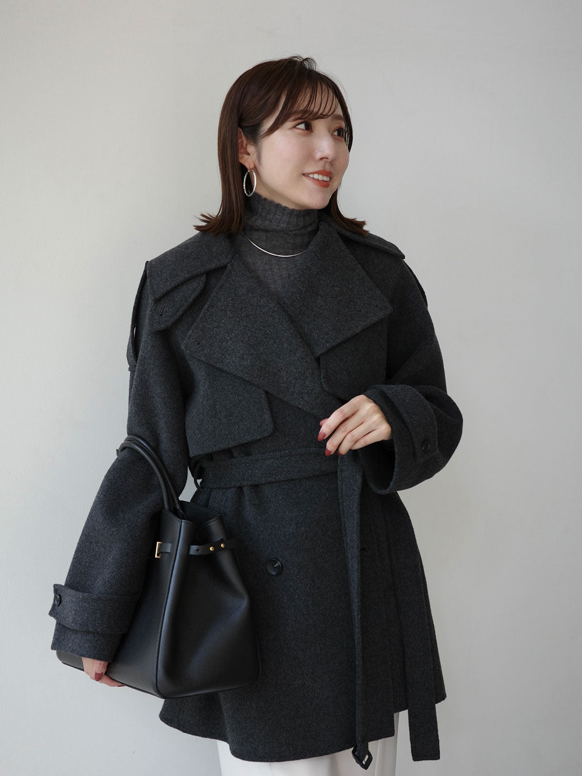 リバーウールミドルトレンチコート