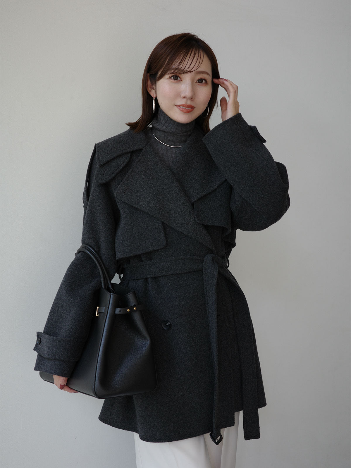 リバーウールミドルトレンチコート