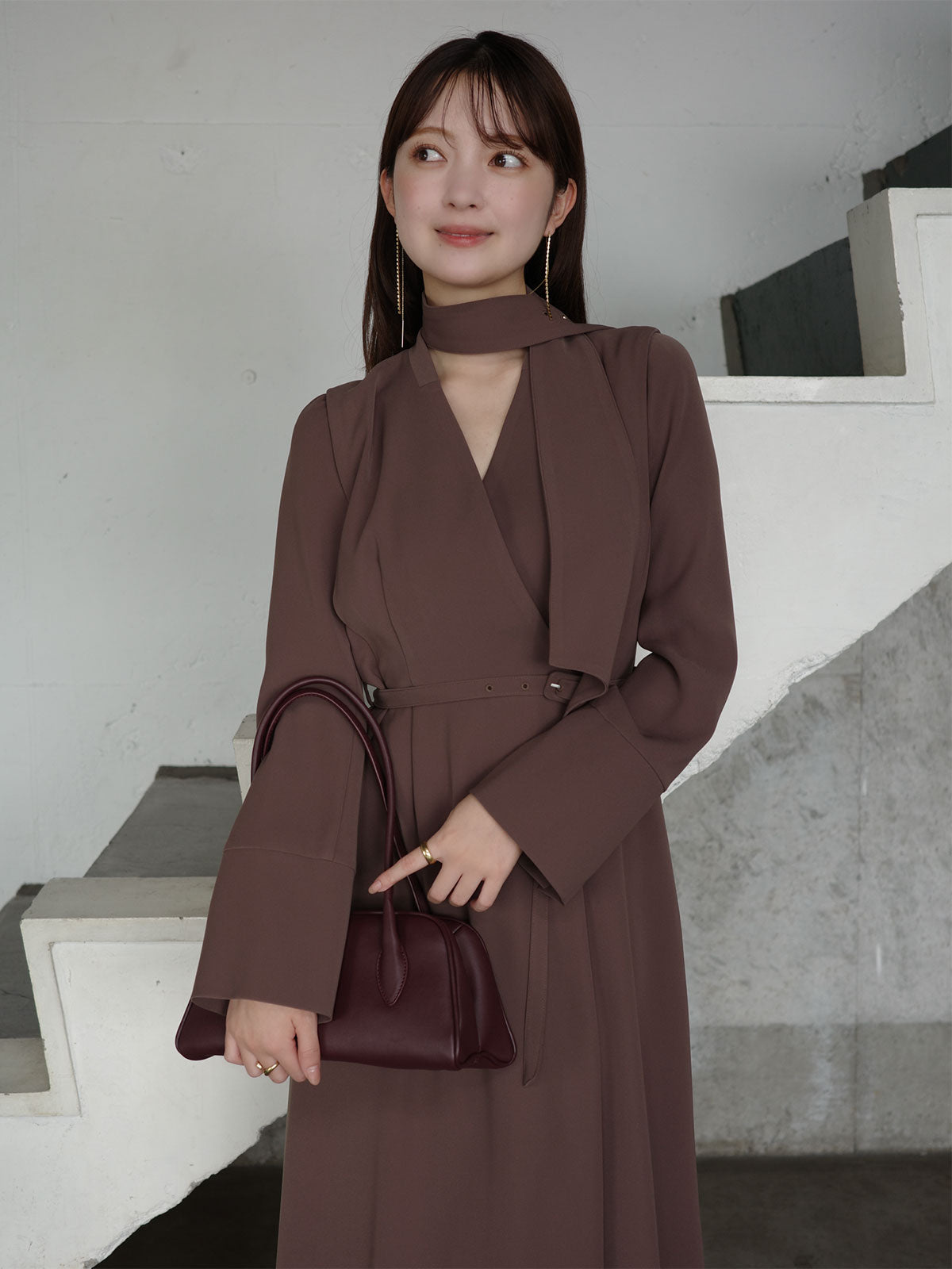 ダブルサテンクラシカルワンピース