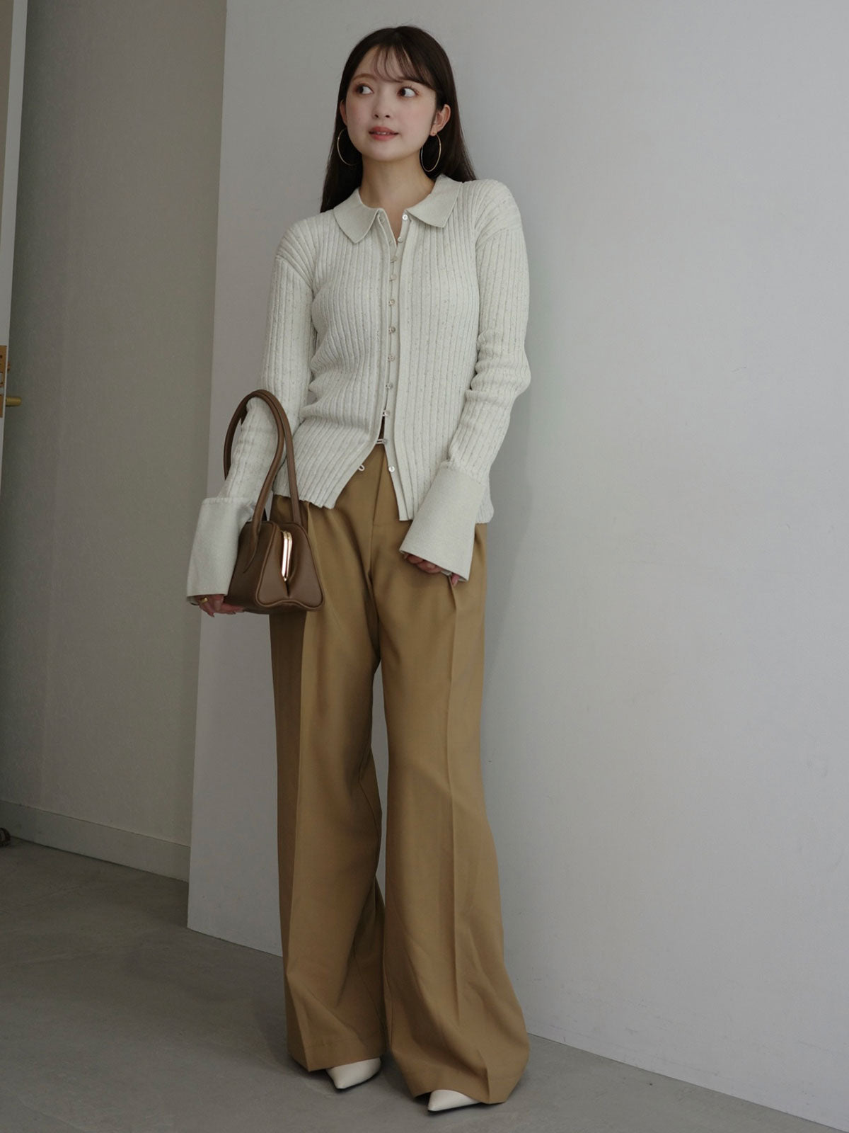 ネップラメニットトップス