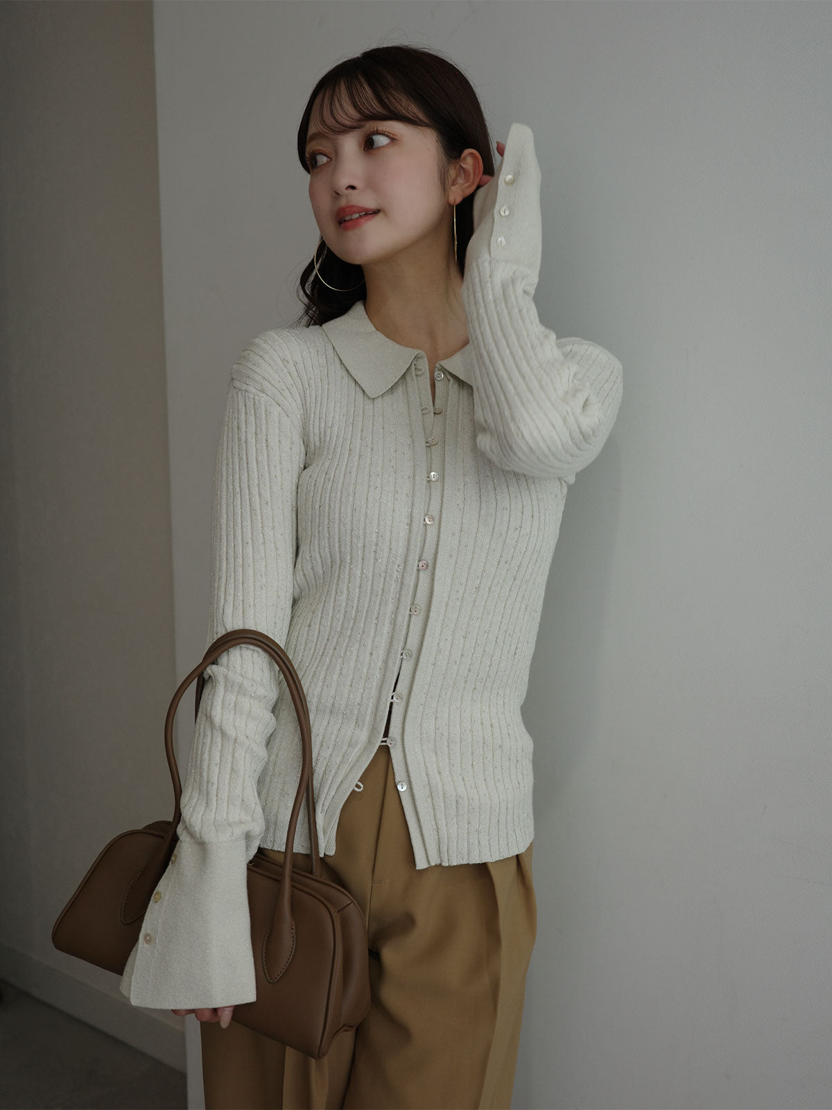 ネップラメニットトップス