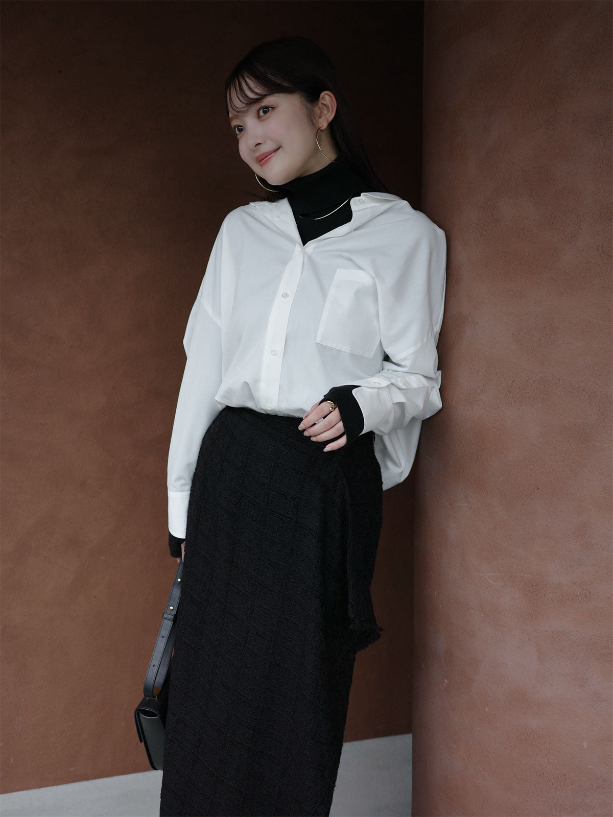 ツイードラップスカート