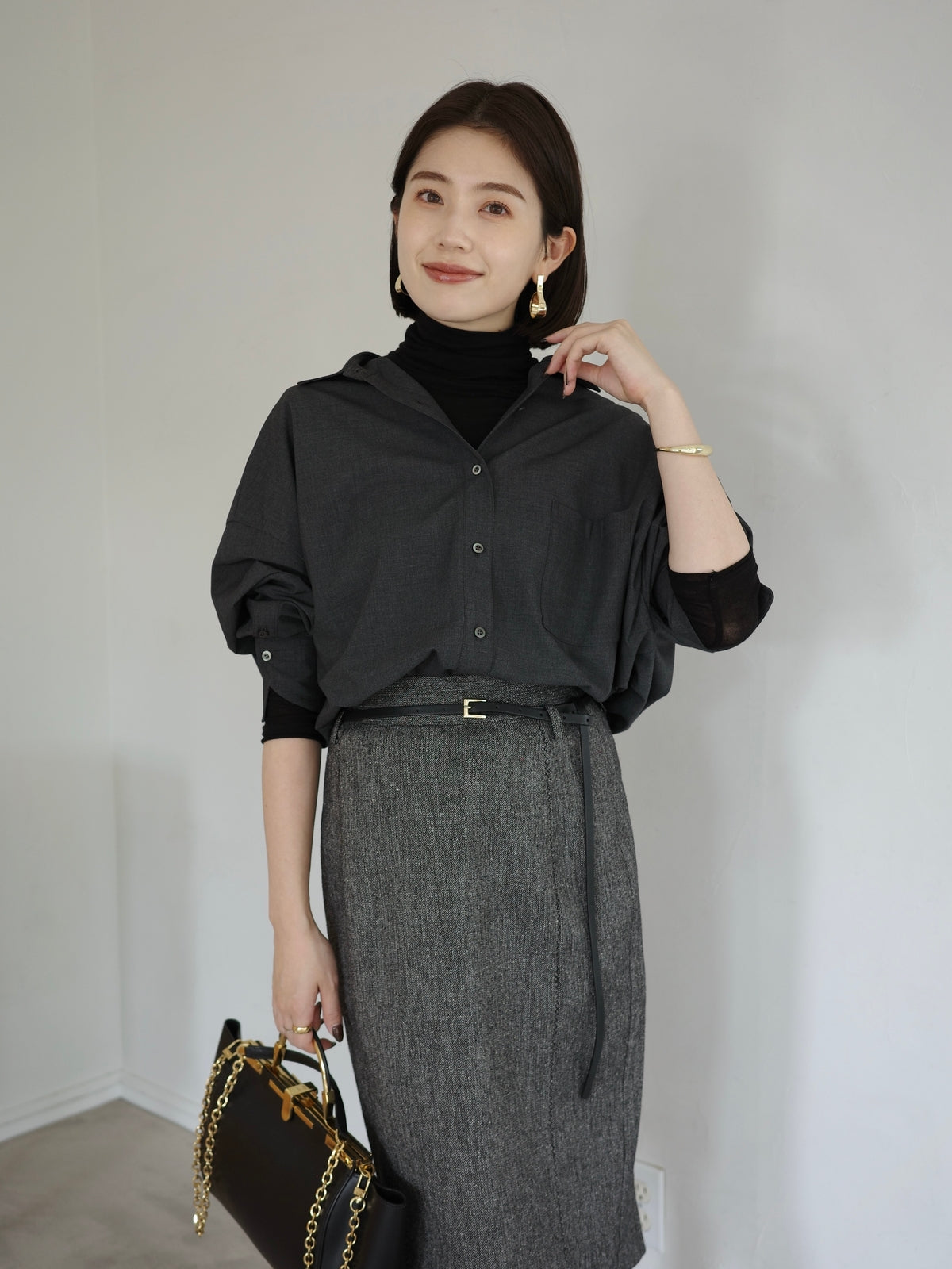 PR:157cm COLOR:CHARCOAL GREY SIZE:F