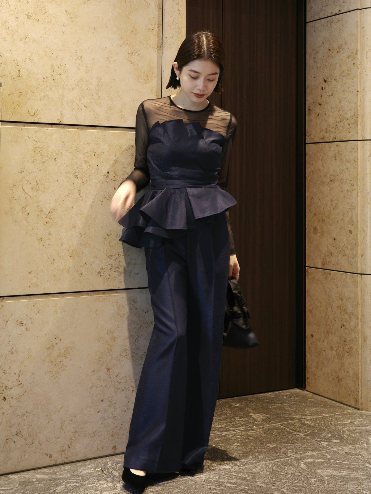 【occasion】フォールドビスチェセットアップ