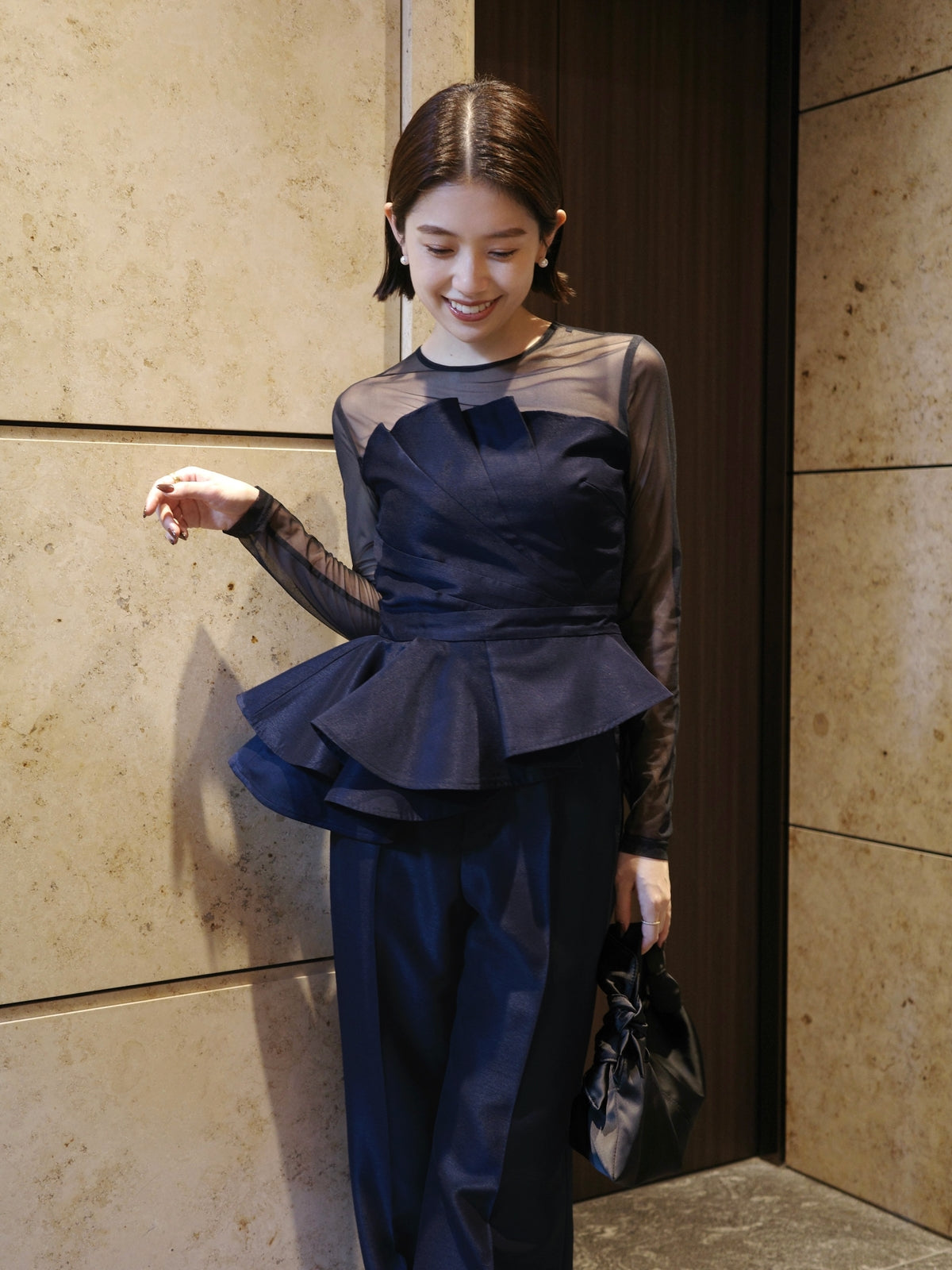 【occasion】フォールドビスチェセットアップ