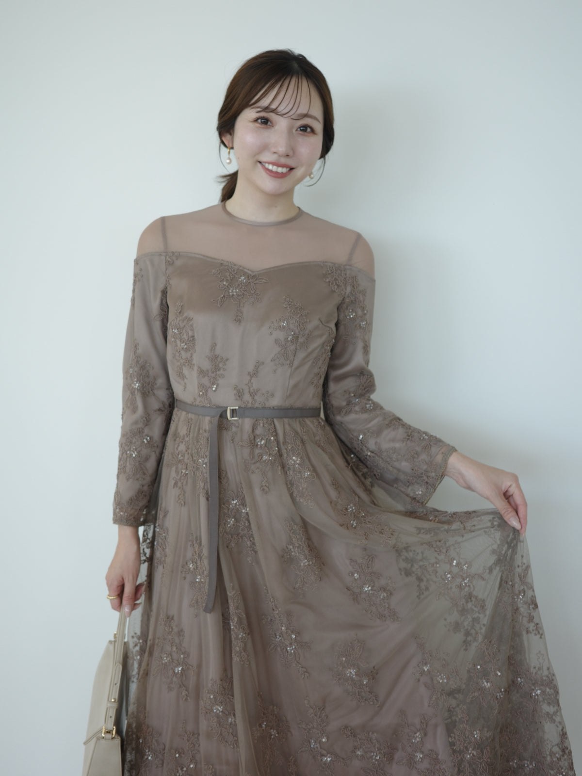 【occasion】チュールエンブロイダリードレス