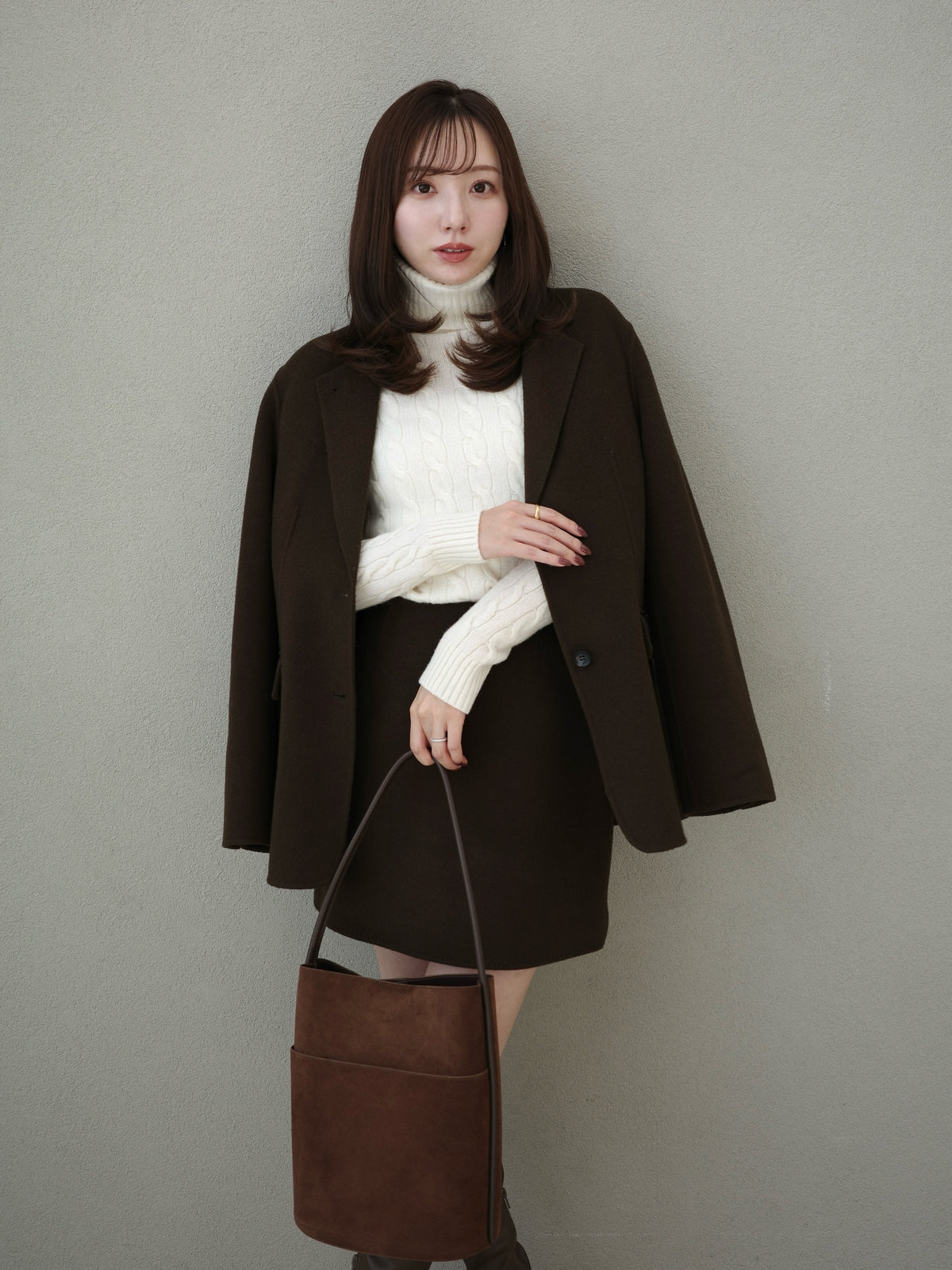 【POLO RALPH LAUREN】Wool-Cashmere Cable Turtleneck Sweater