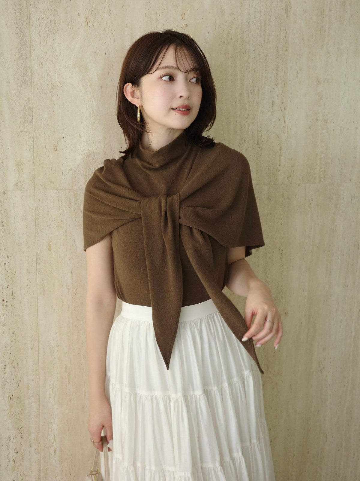（トップス/スカーフのみ）PR:156cm COLOR:KHAKI BROWN SIZE:1