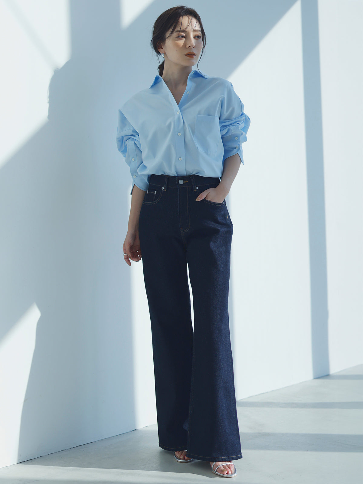 anuans ワイドレッグデニム　Wide leg denim Wide leg denim/ワイドレッグデニム（デニムパンツ）｜anuans（ア