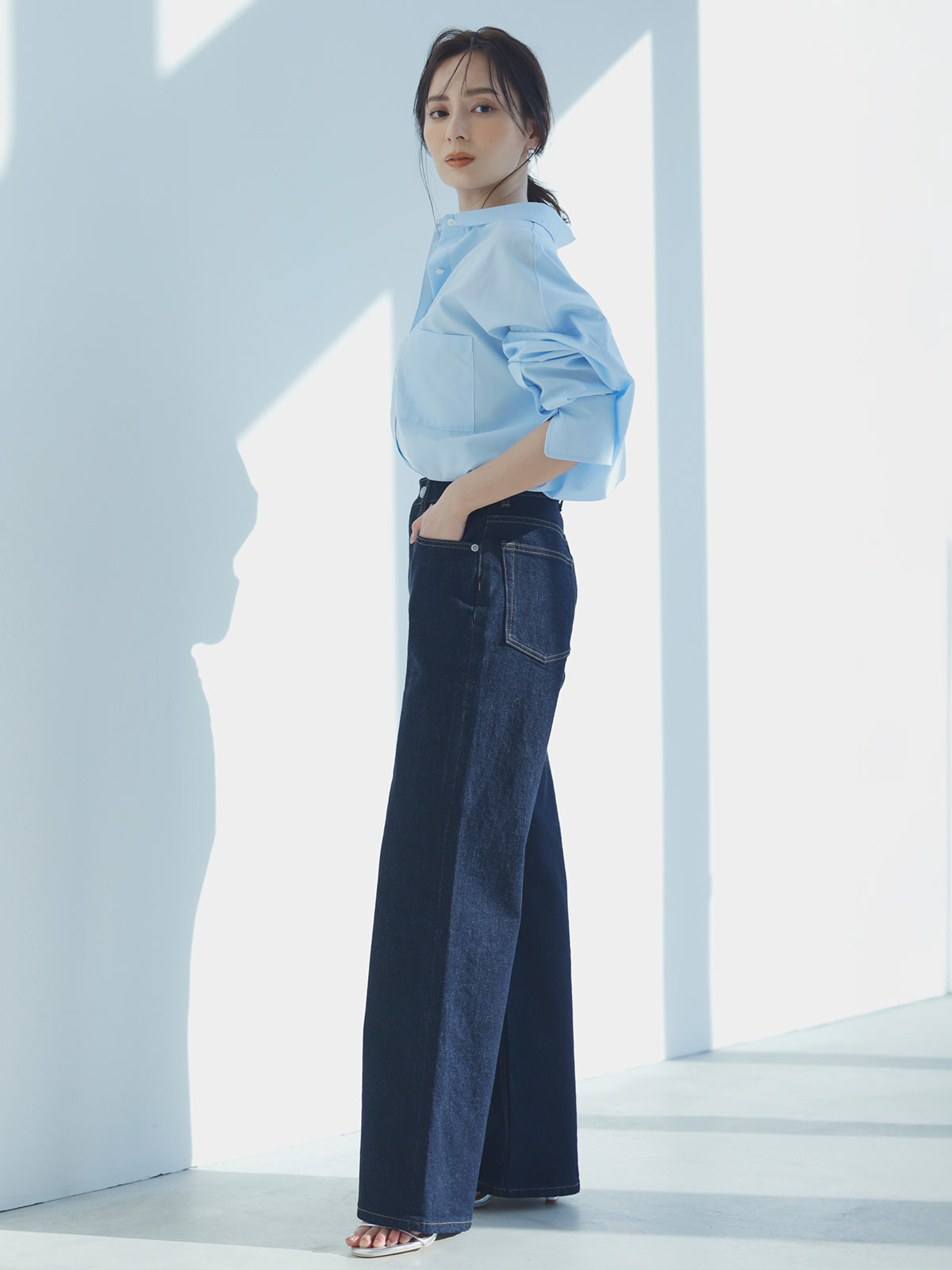 Wide leg denim