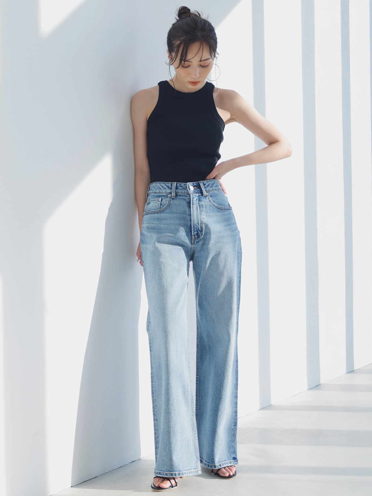 Wide leg denim